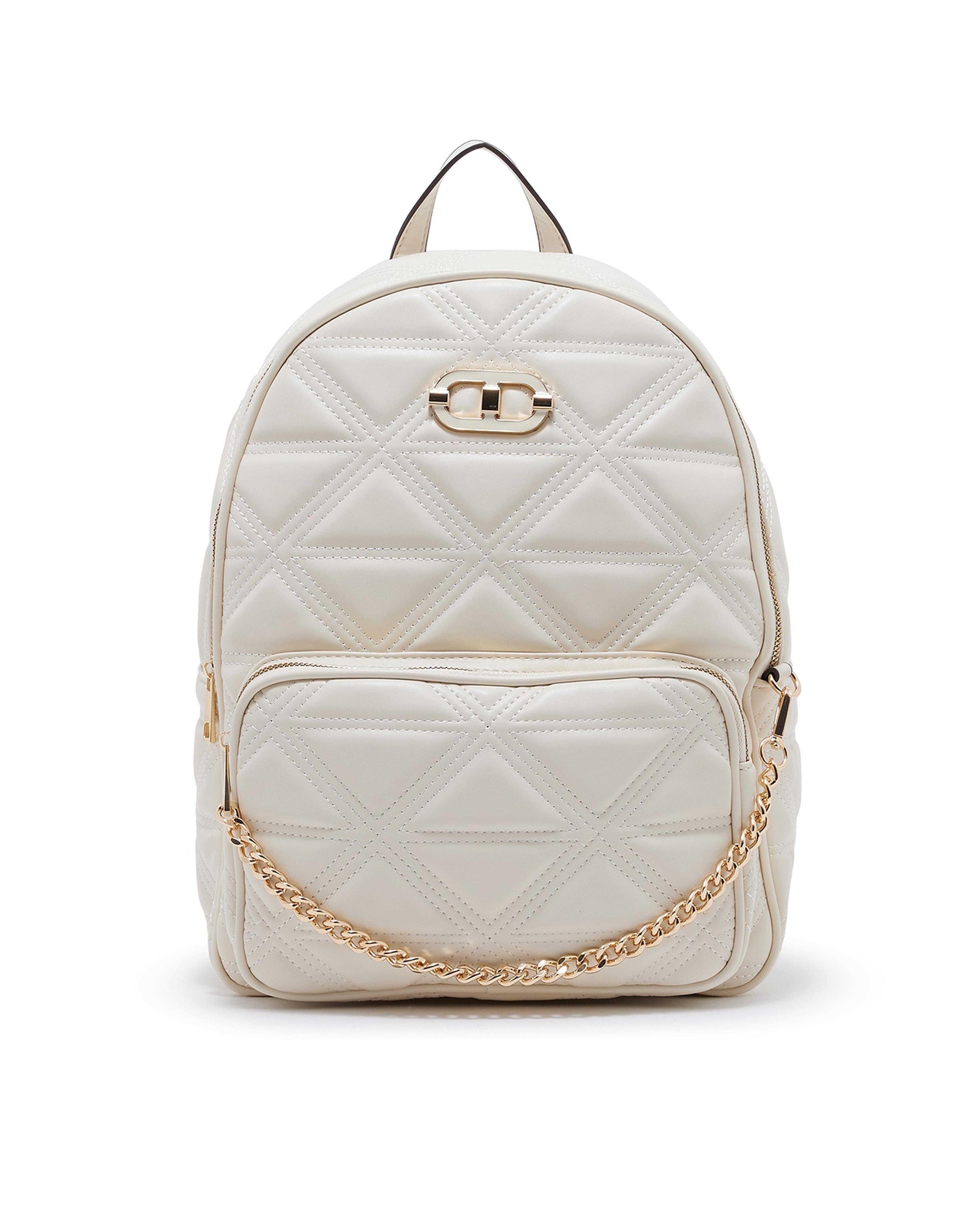 Quilted Backpack with Chain Detail