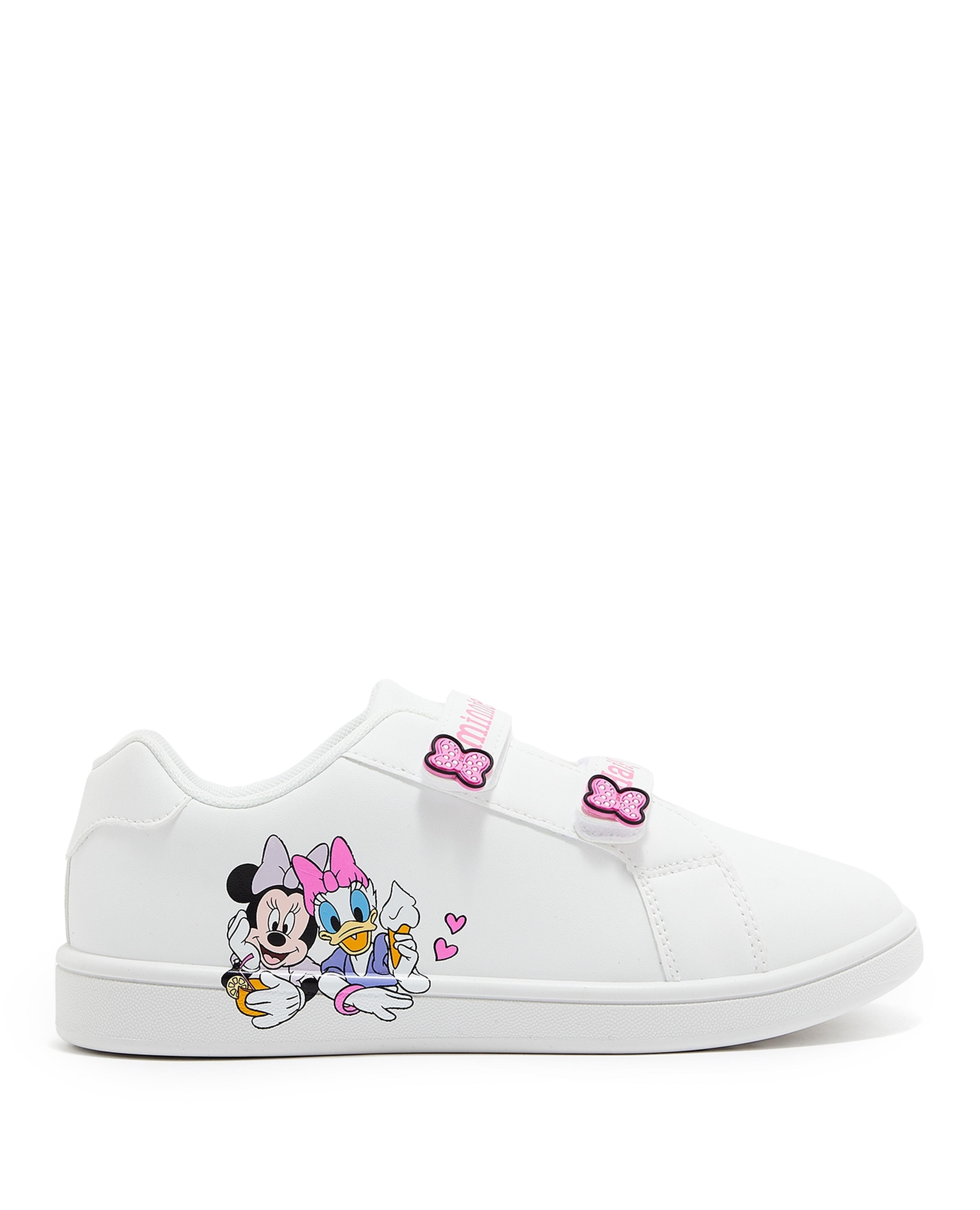 Minnie Mouse Print Velcro Sneakers