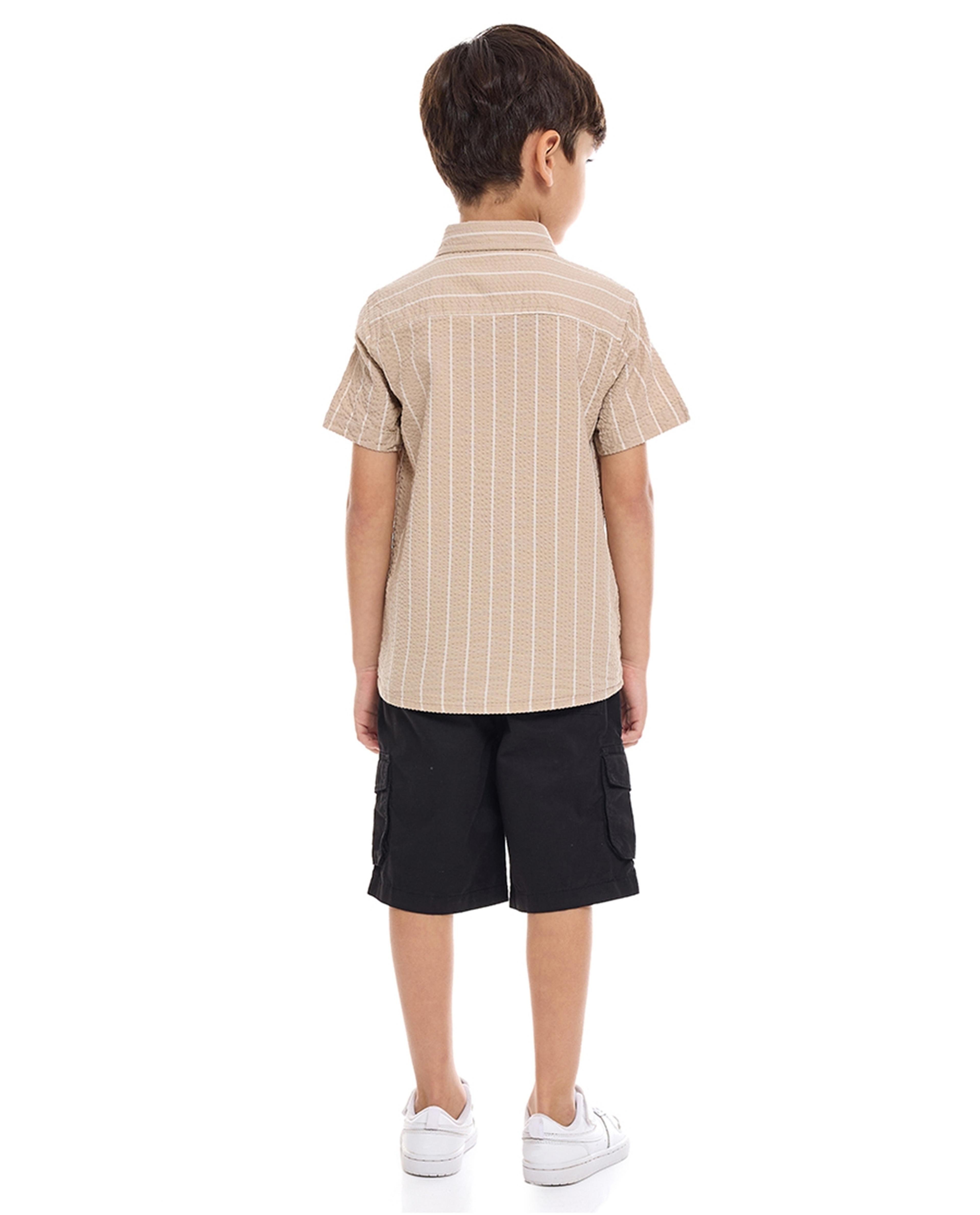 Striped Shirt and Shorts Set