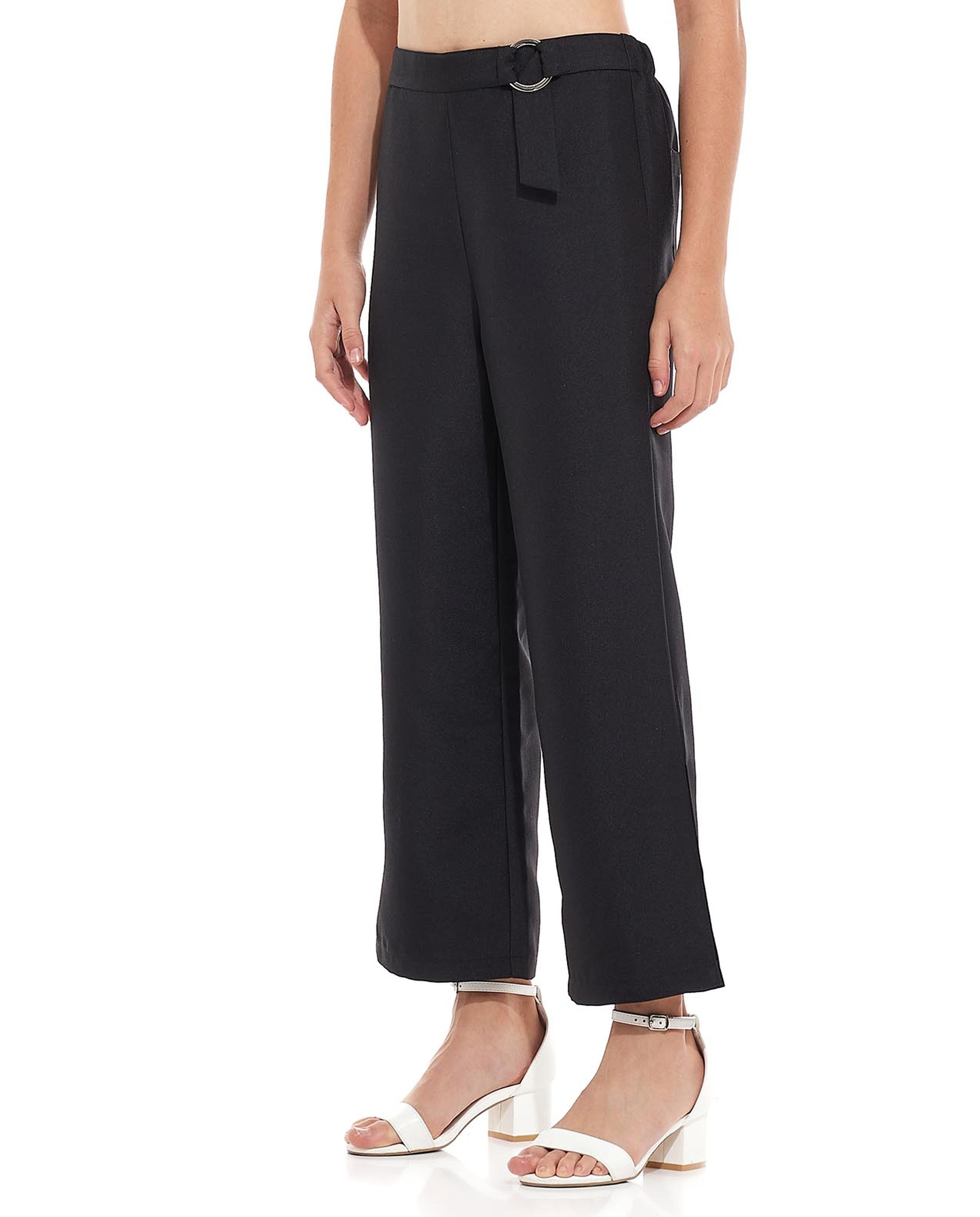 Solid Culottes with Elastic Waist