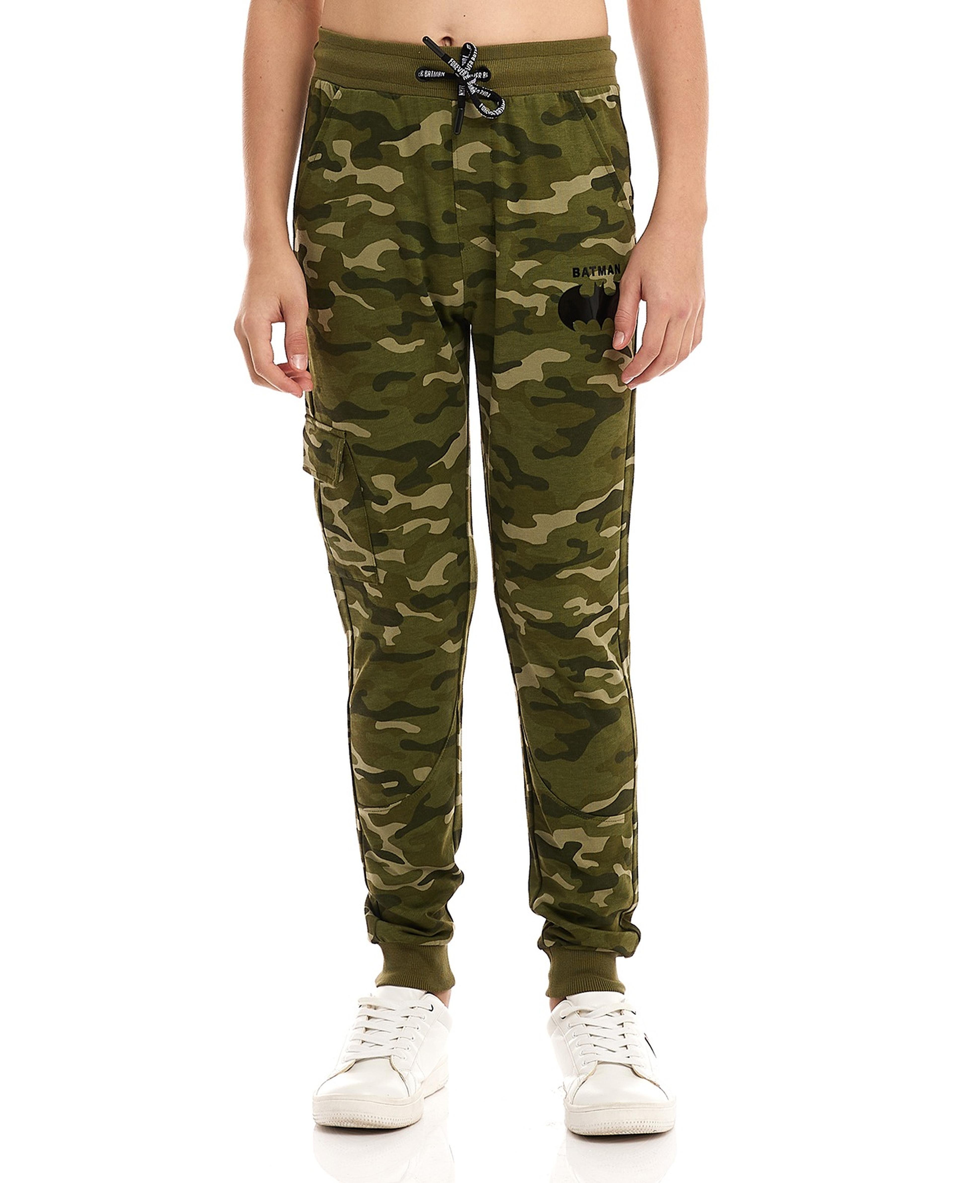 Camouflage Joggers with Drawstring Waist