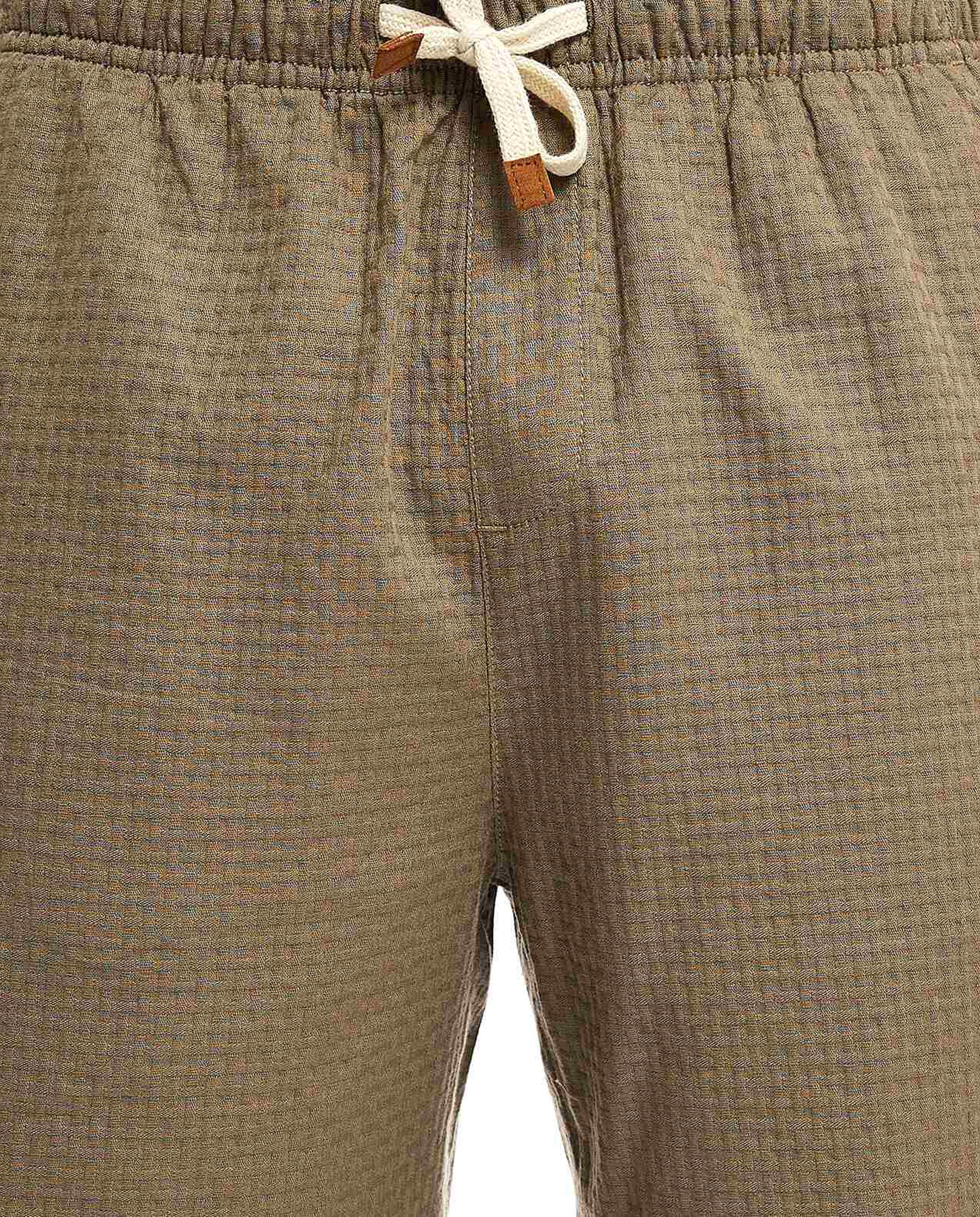 Waffle Textured Shorts with Drawstring Waist