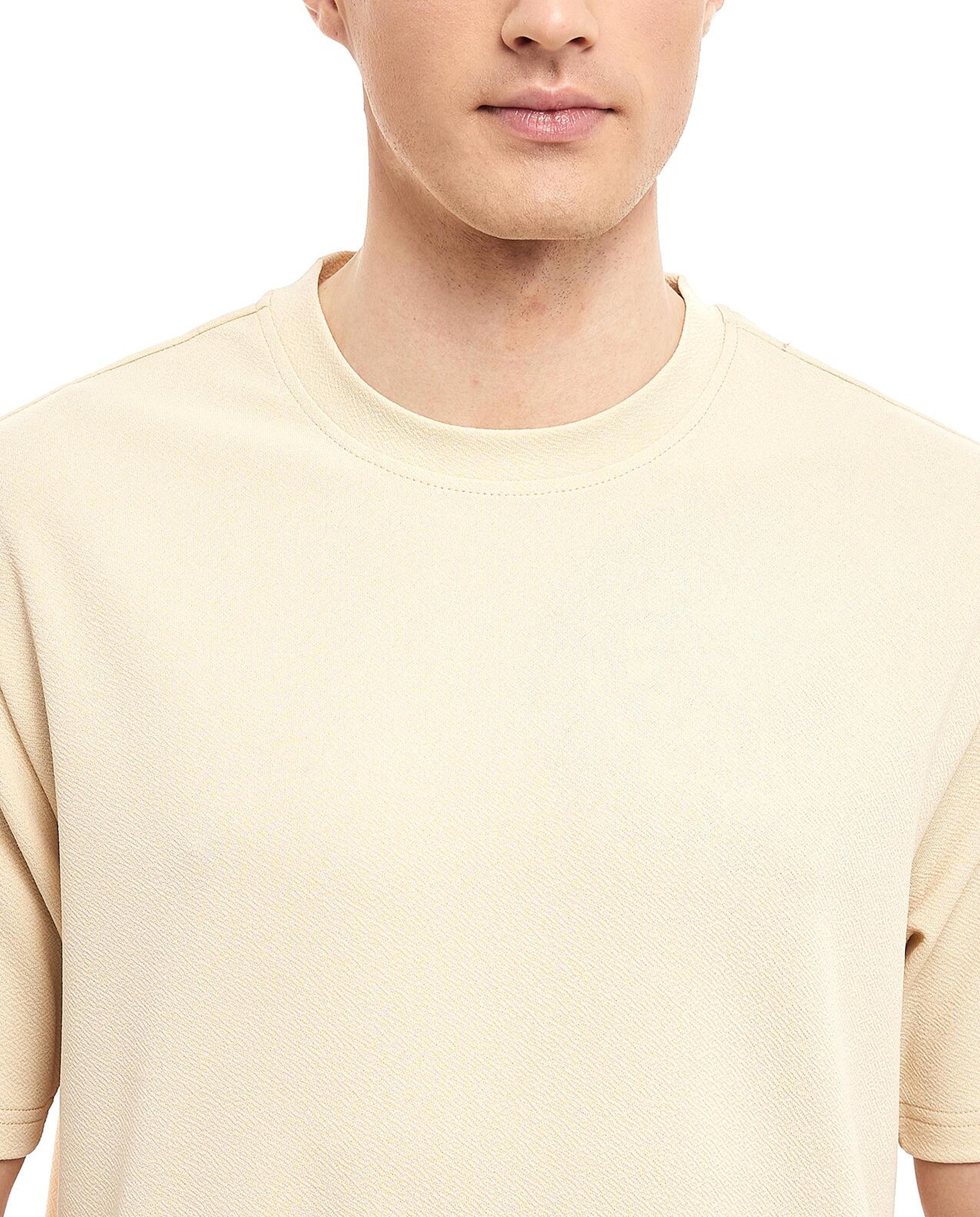 Knitted T-Shirt with Crew Neck and Short Sleeves