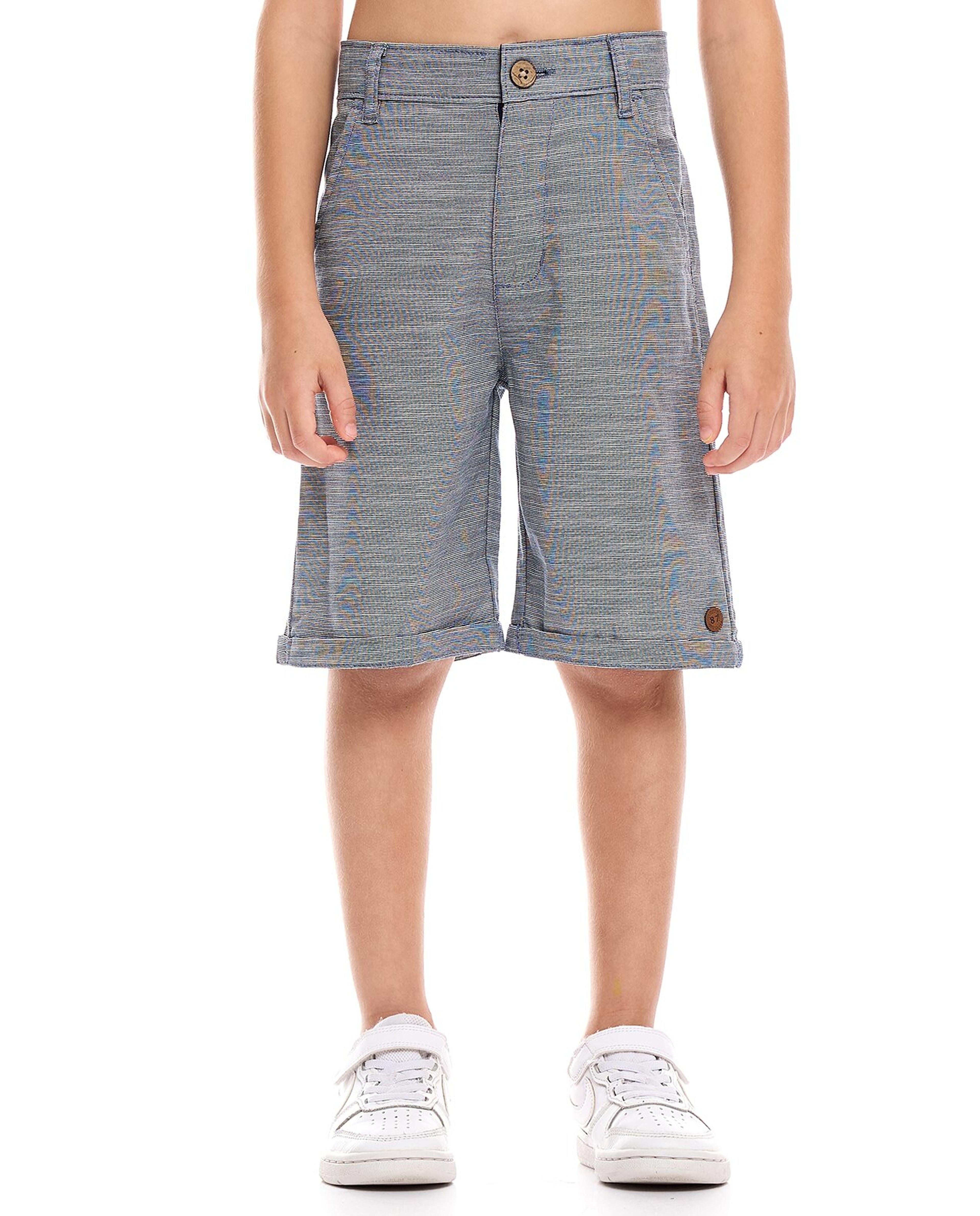 Woven Shorts with Button Closure
