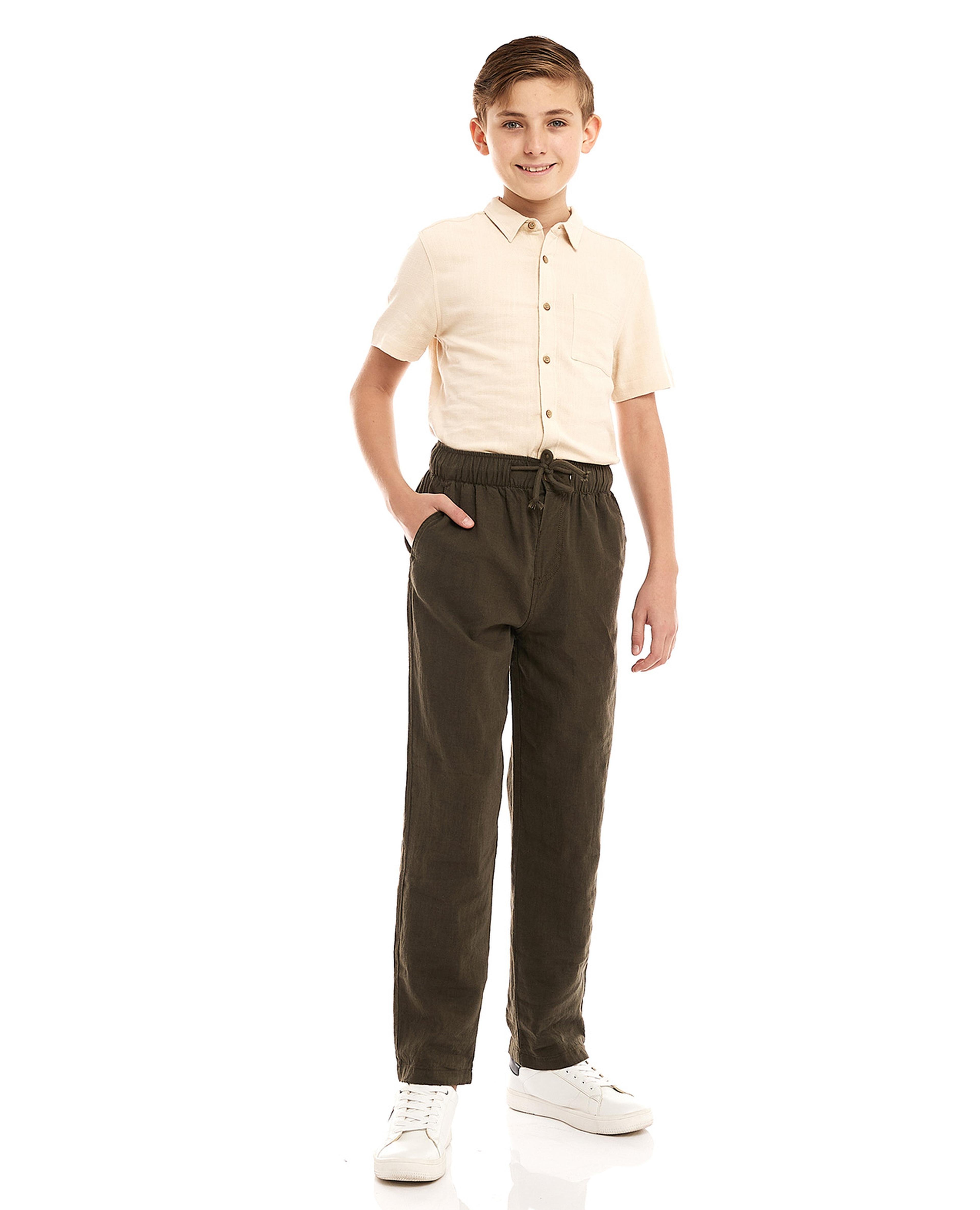Woven Pants with Drawstring Waist