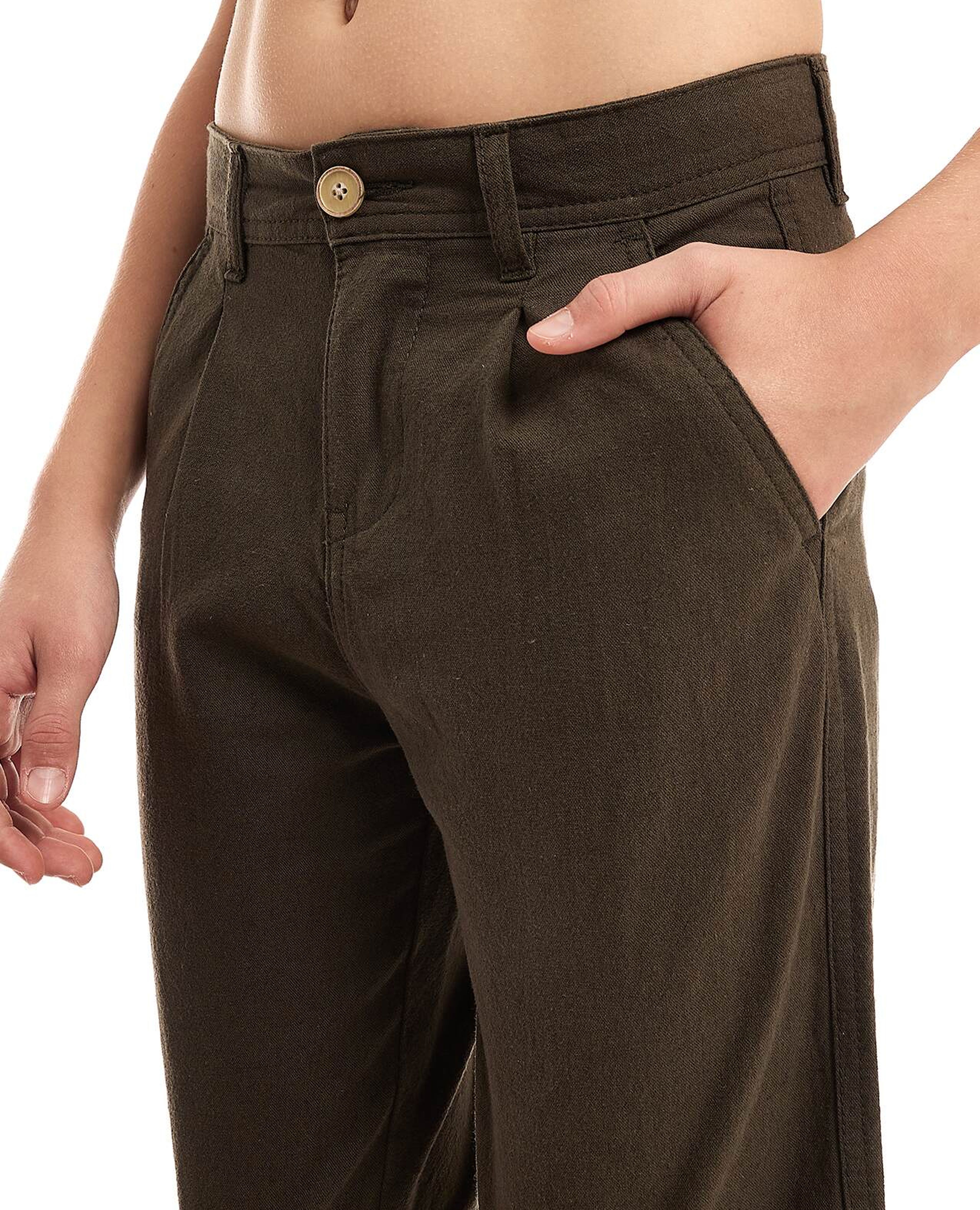 Solid Shorts with Button Closure