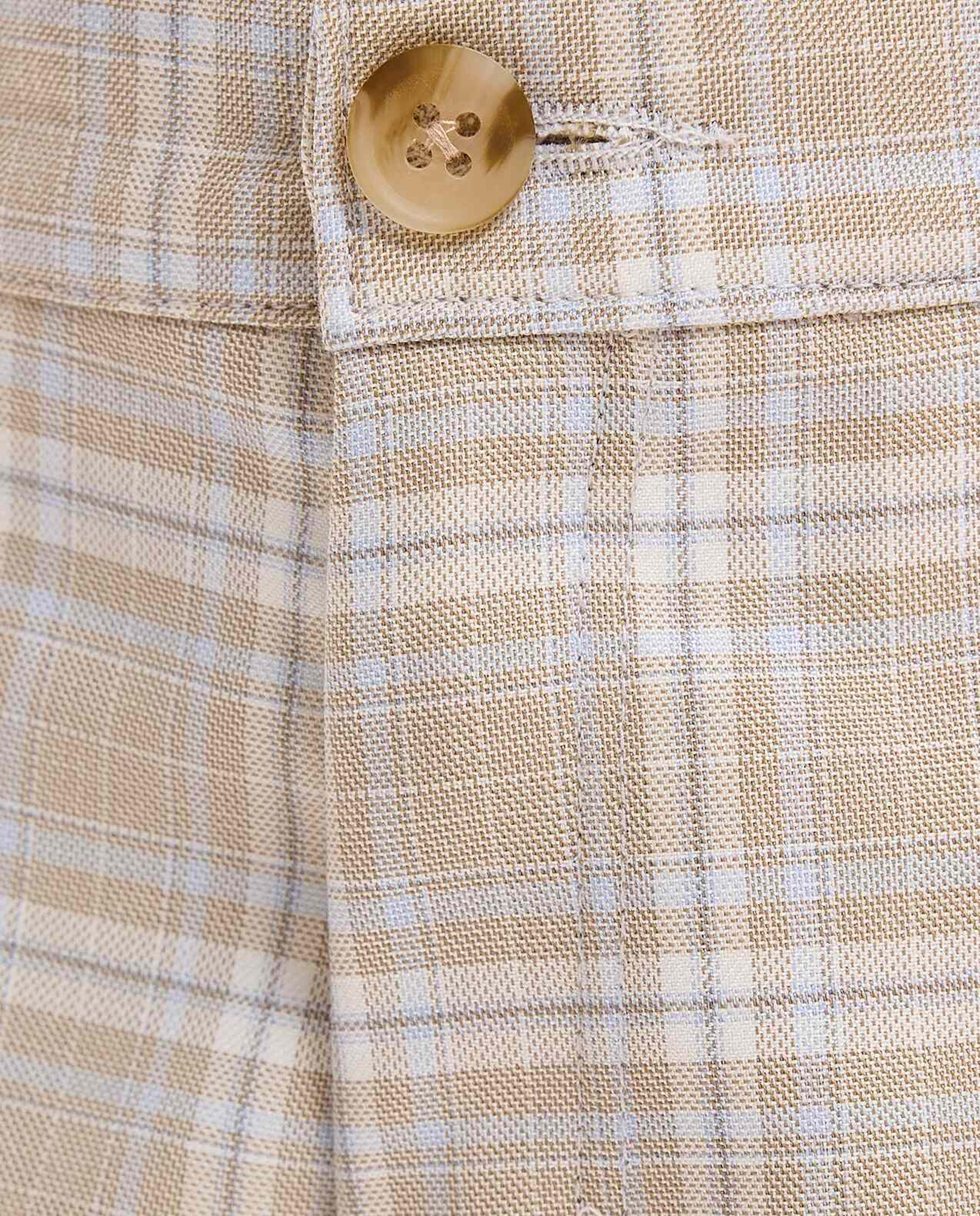 Plaid Shorts with Button Closure