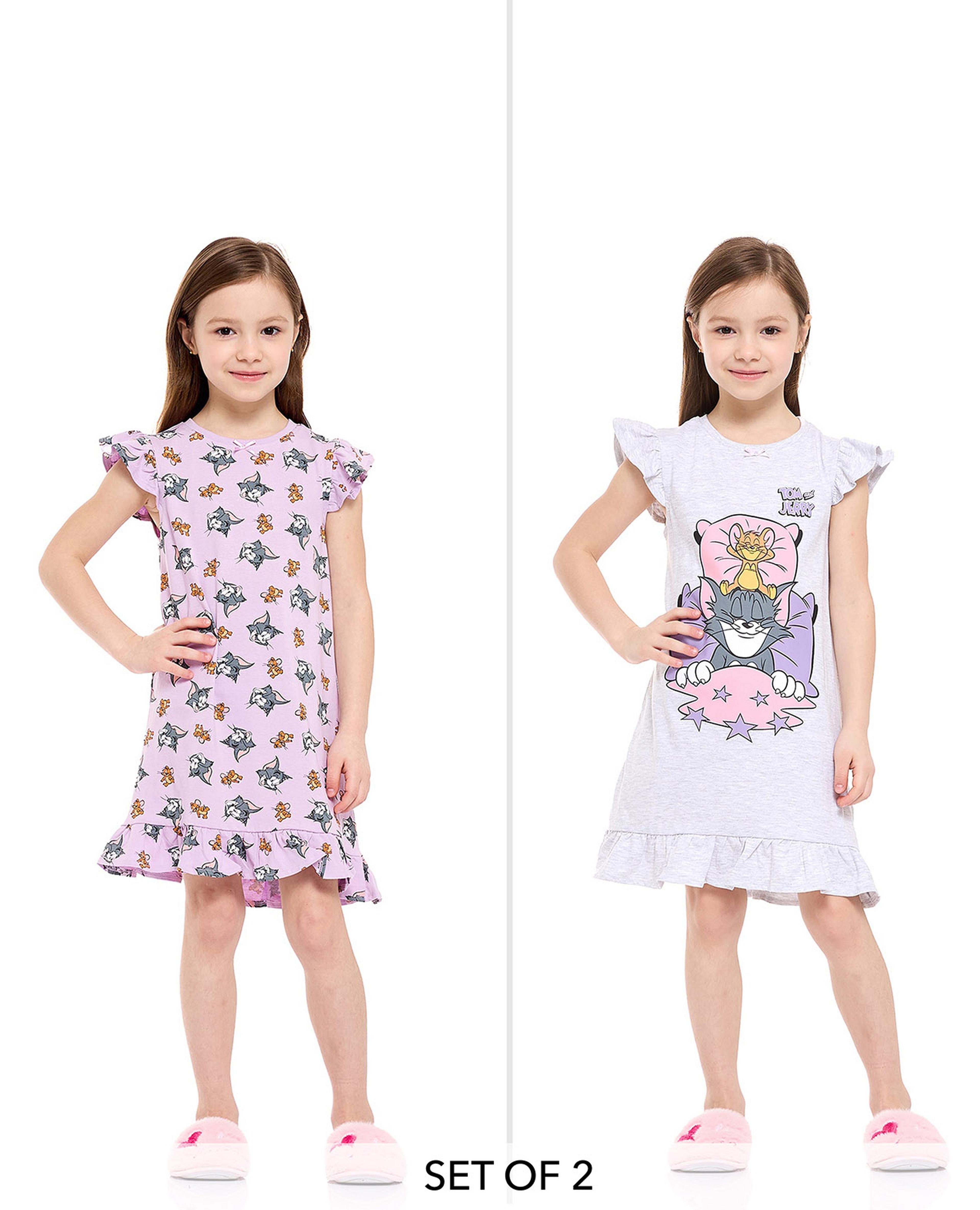 Pack of 2 Tom & Jerry Printed Nightdresses