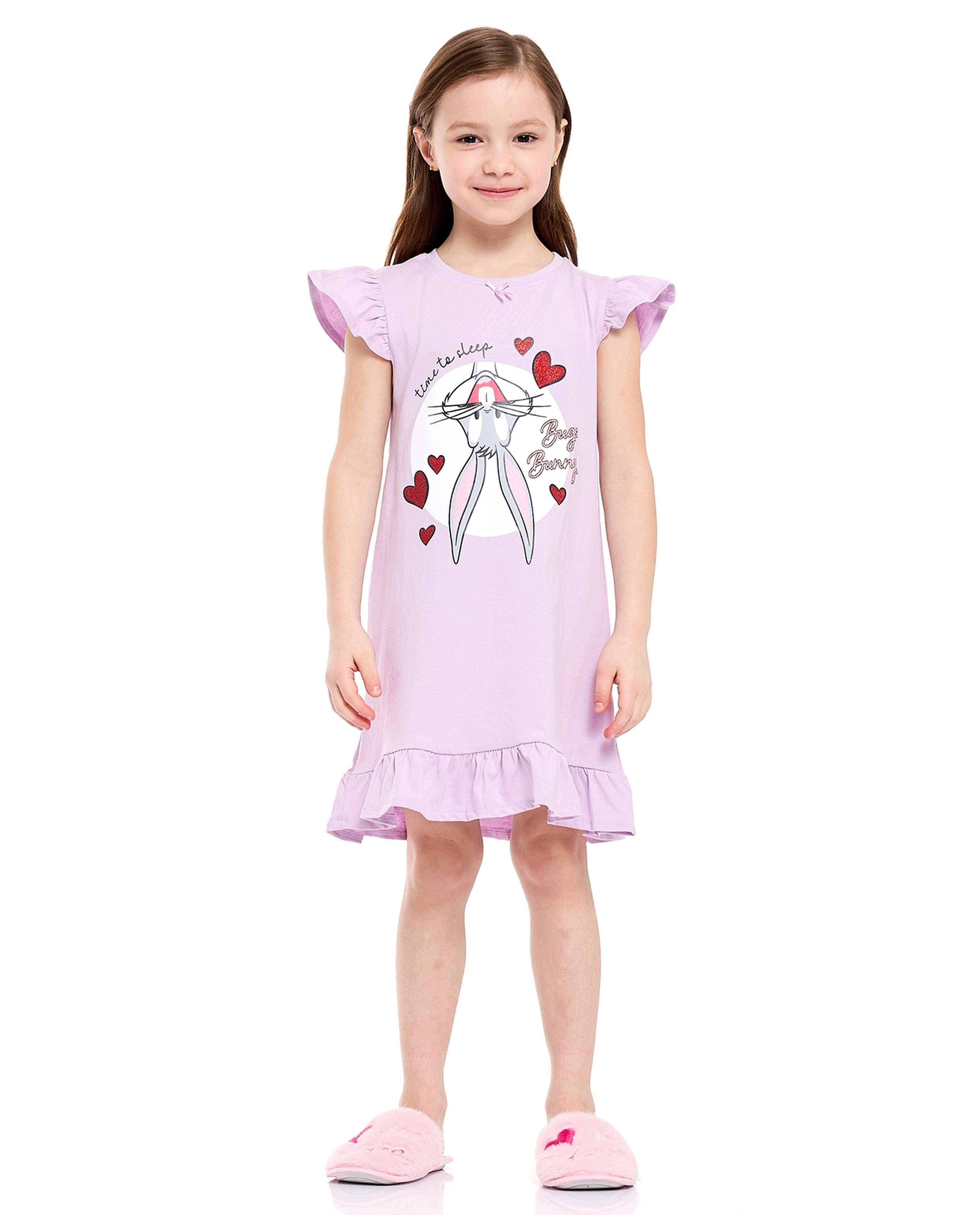 Pack of 2 Bugs Bunny Printed Nightdresses