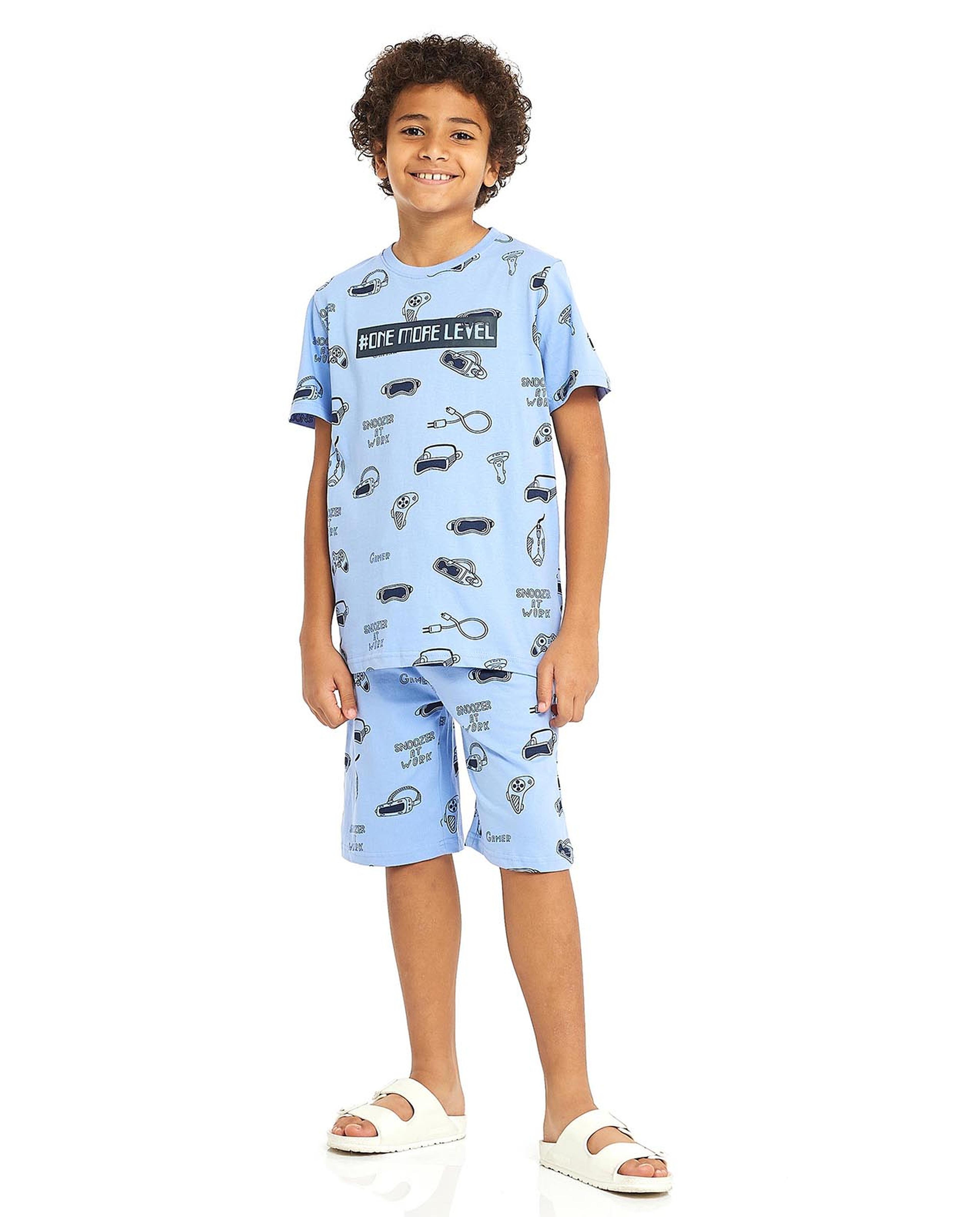 Printed Short Sleeves Pyjama Set