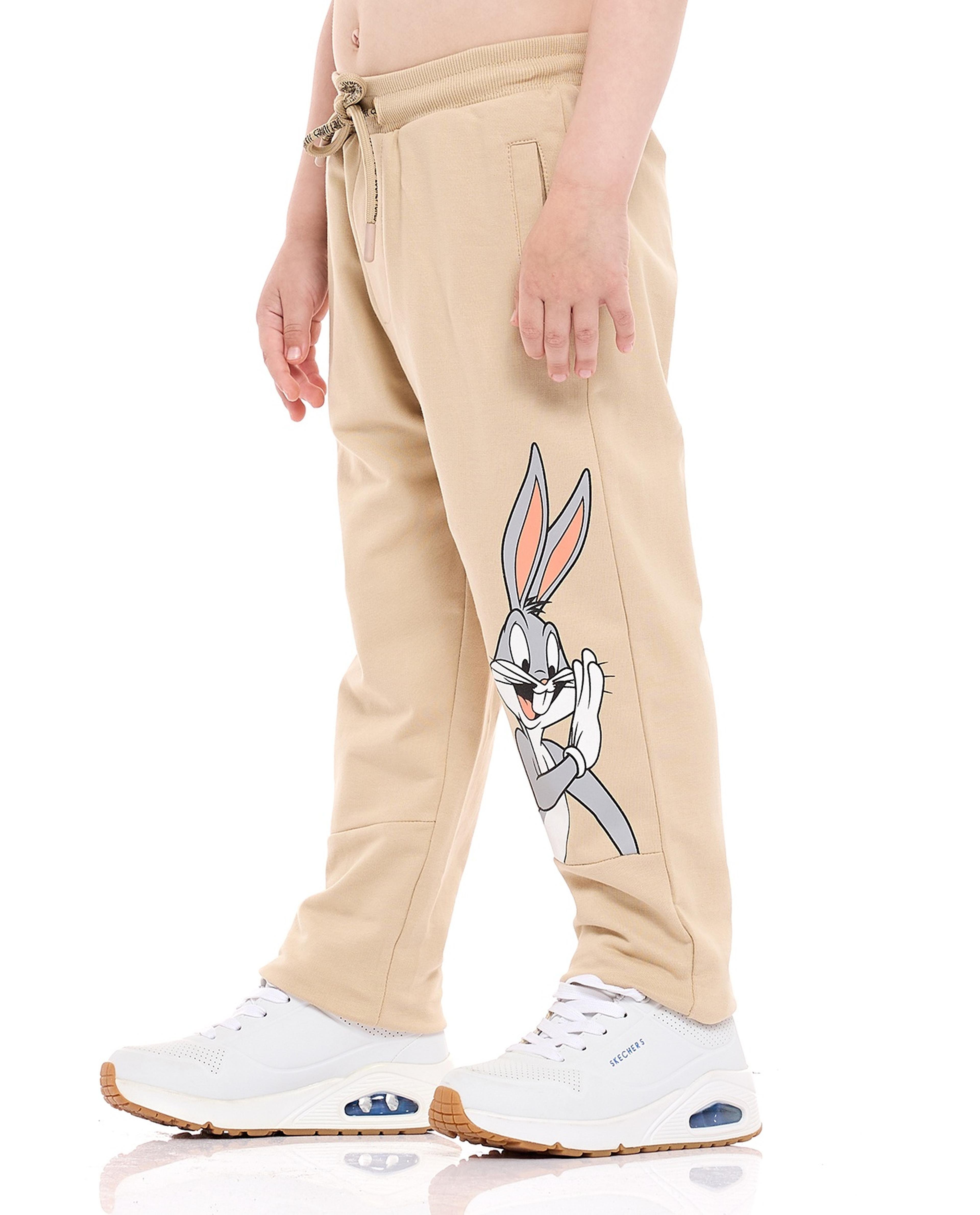 Looney Tunes Print Pants with Drawstring Waist