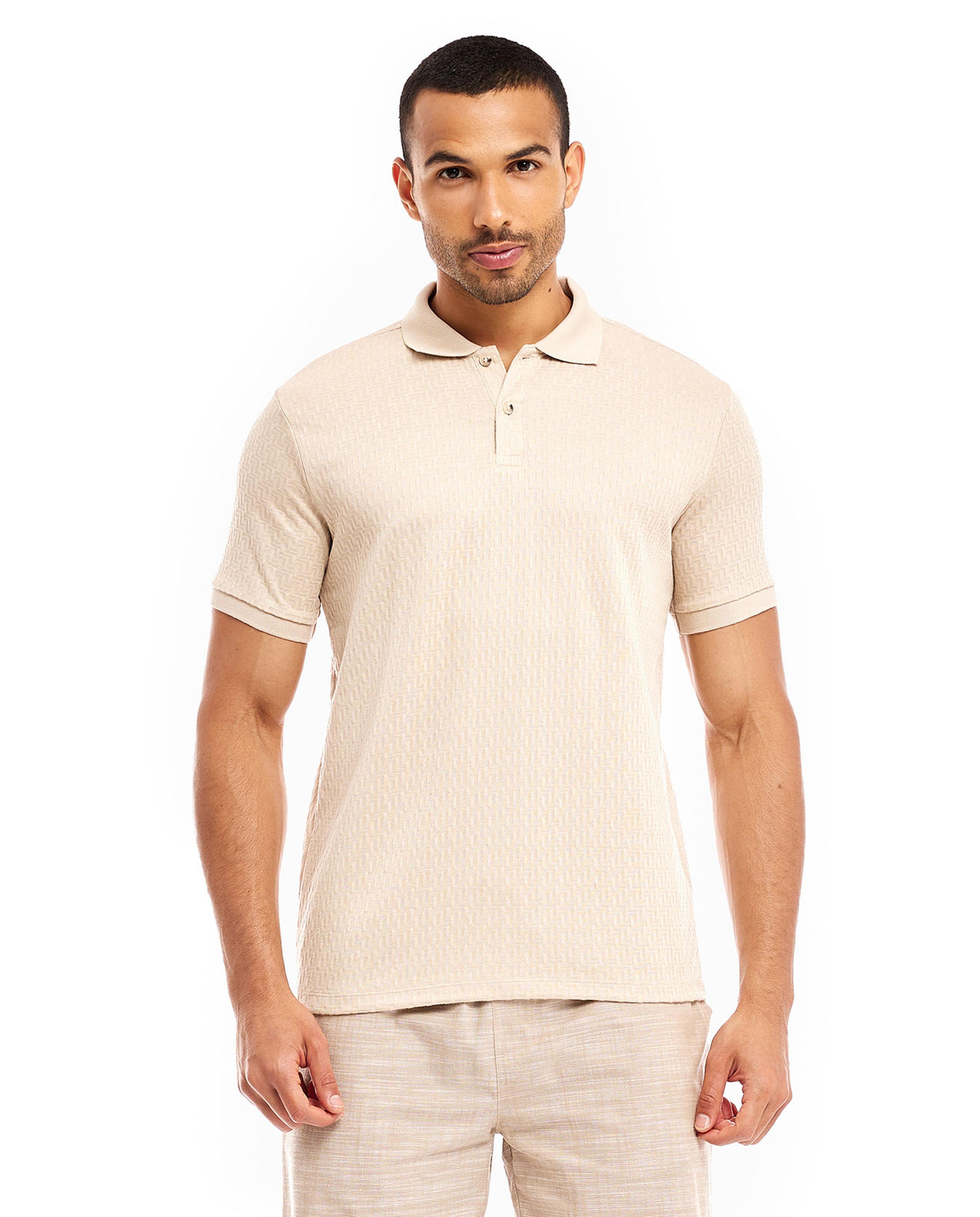 Solid Polo T-Shirt with Short Sleeves