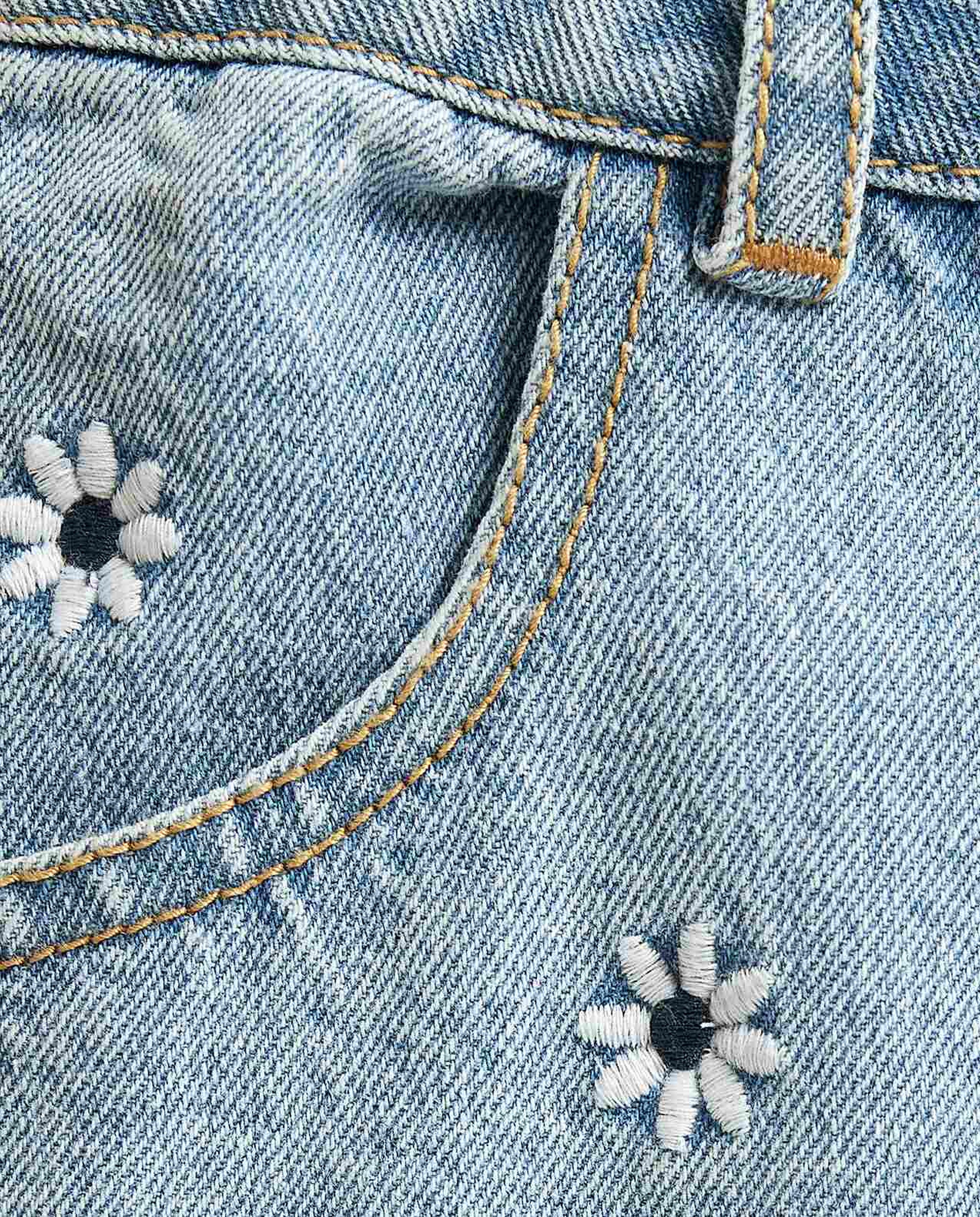 Floral Embroidered Straight Fit Jeans