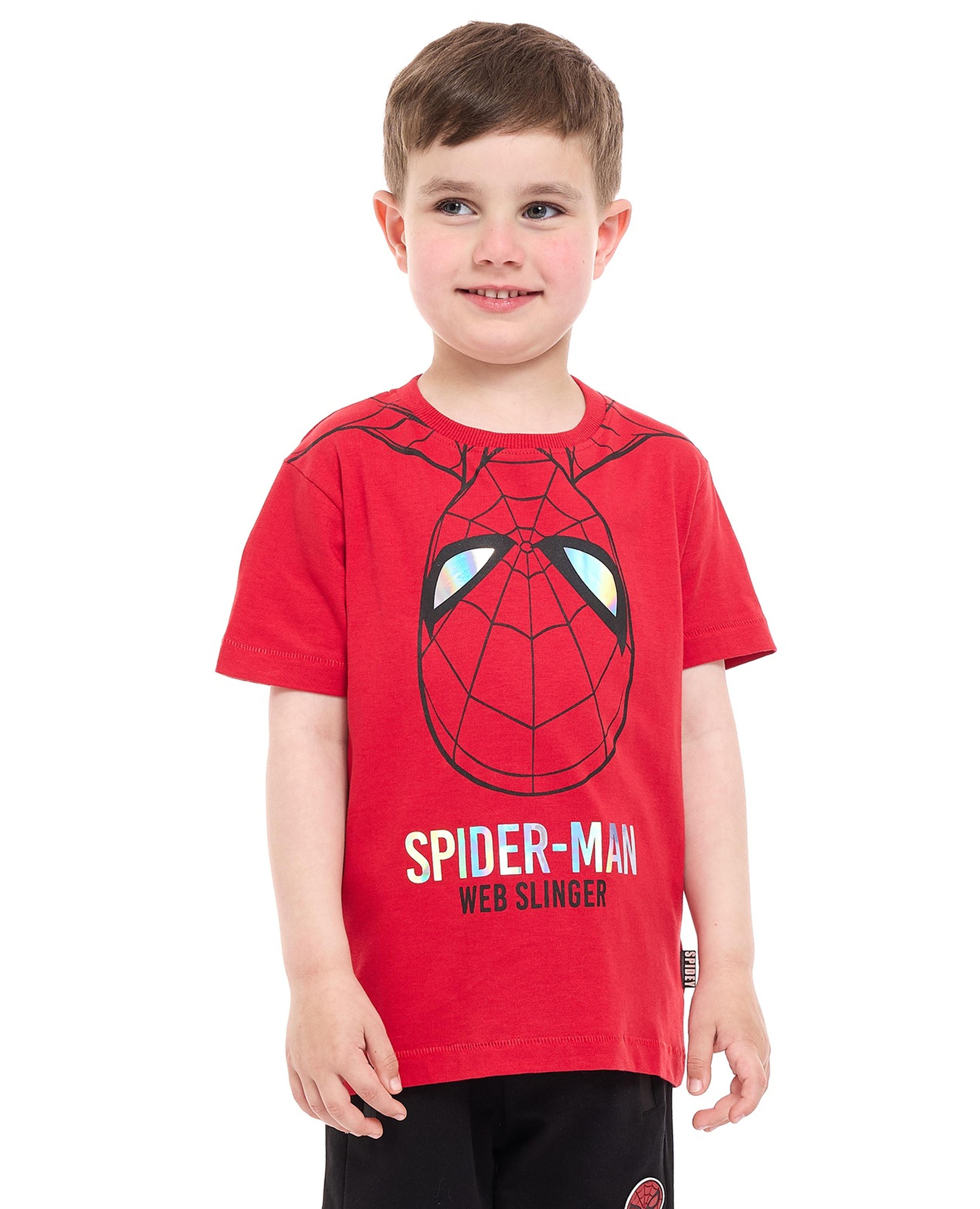 Spider-Man T-Shirt with Crew Neck and Short Sleeves