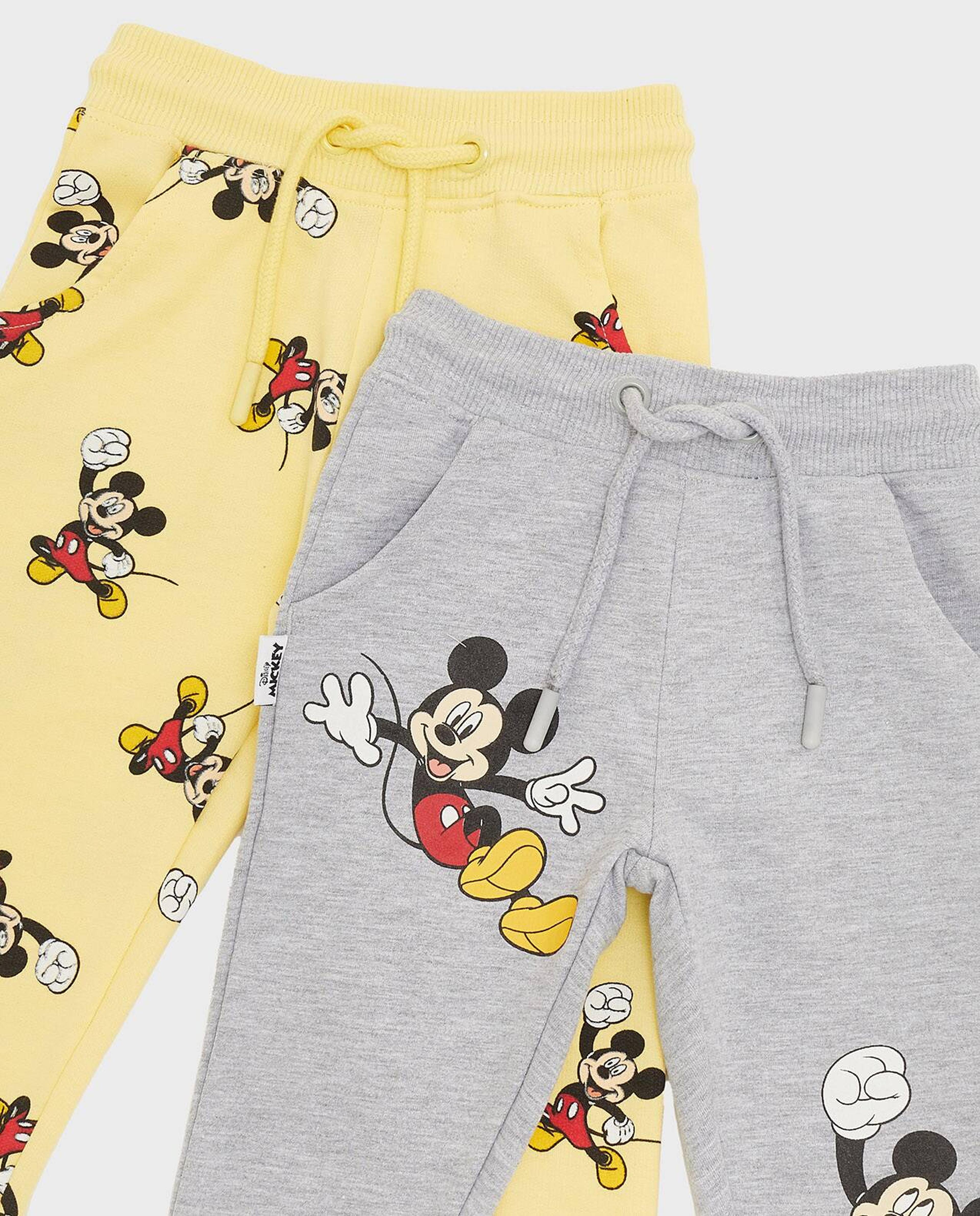 Pack of 2 Mickey Mouse Printed Joggers with Drawstring Waist