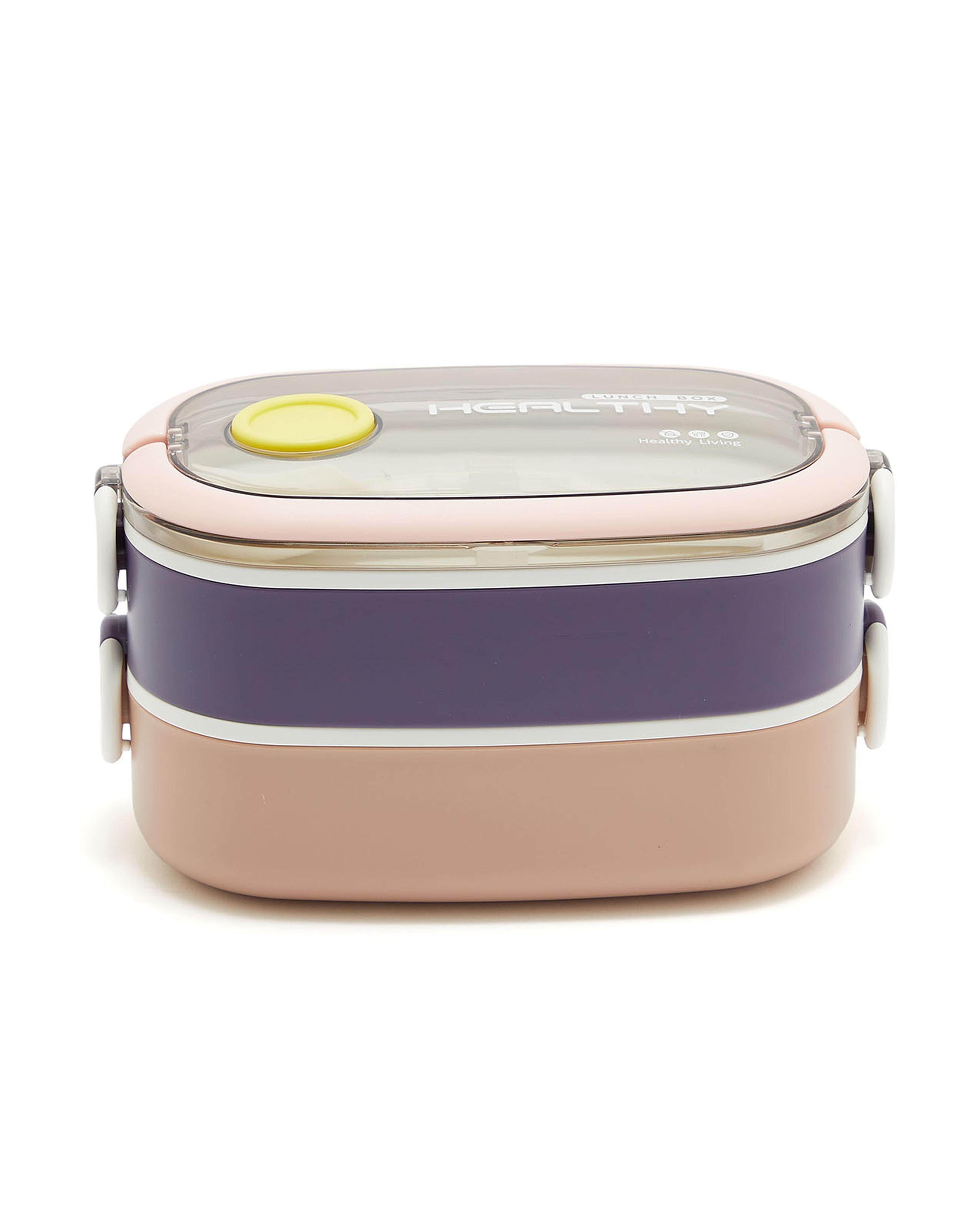 Stacked Lunch Box with Spoon and Fork