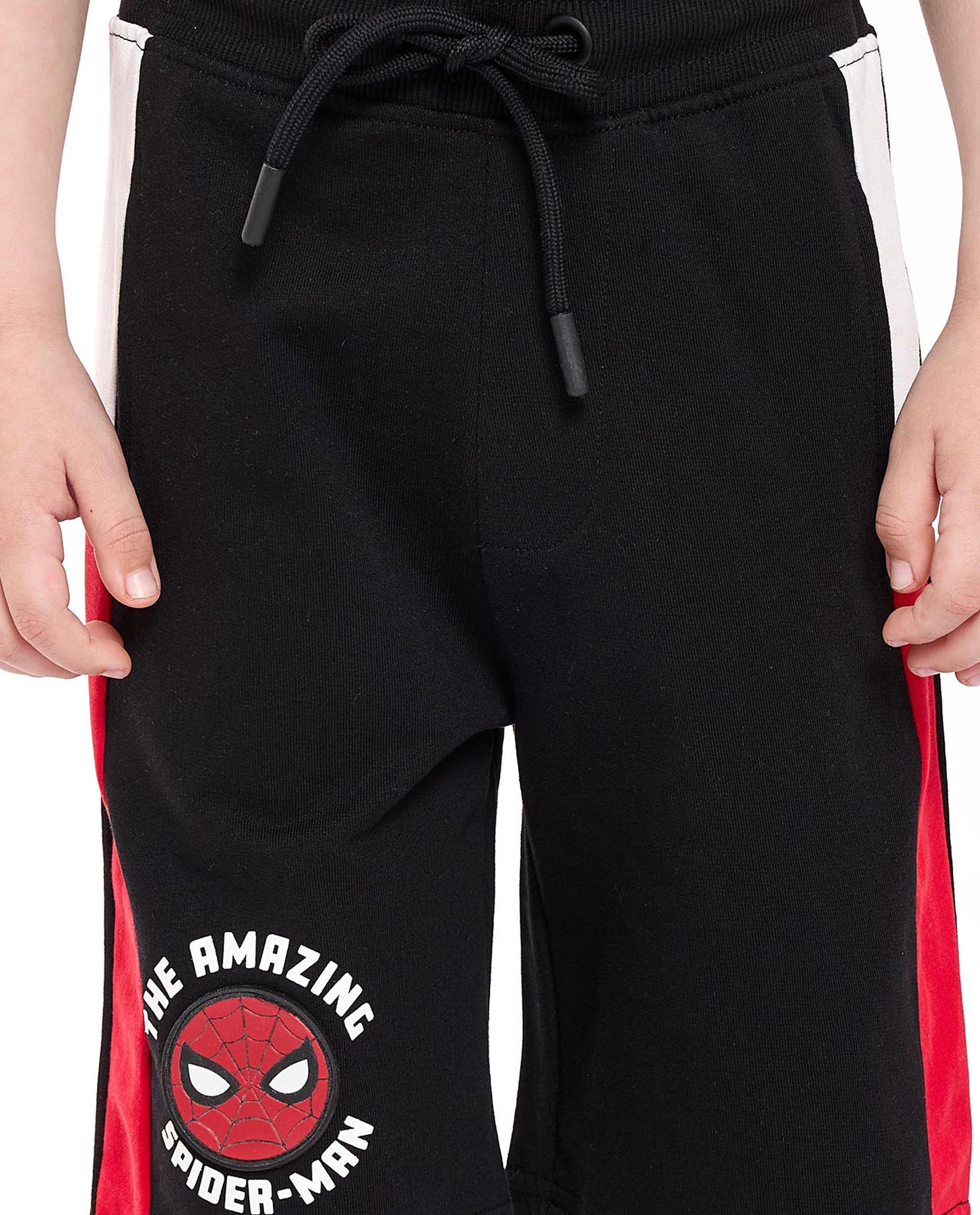 Spider-Man Print Shorts with Drawstring Waist