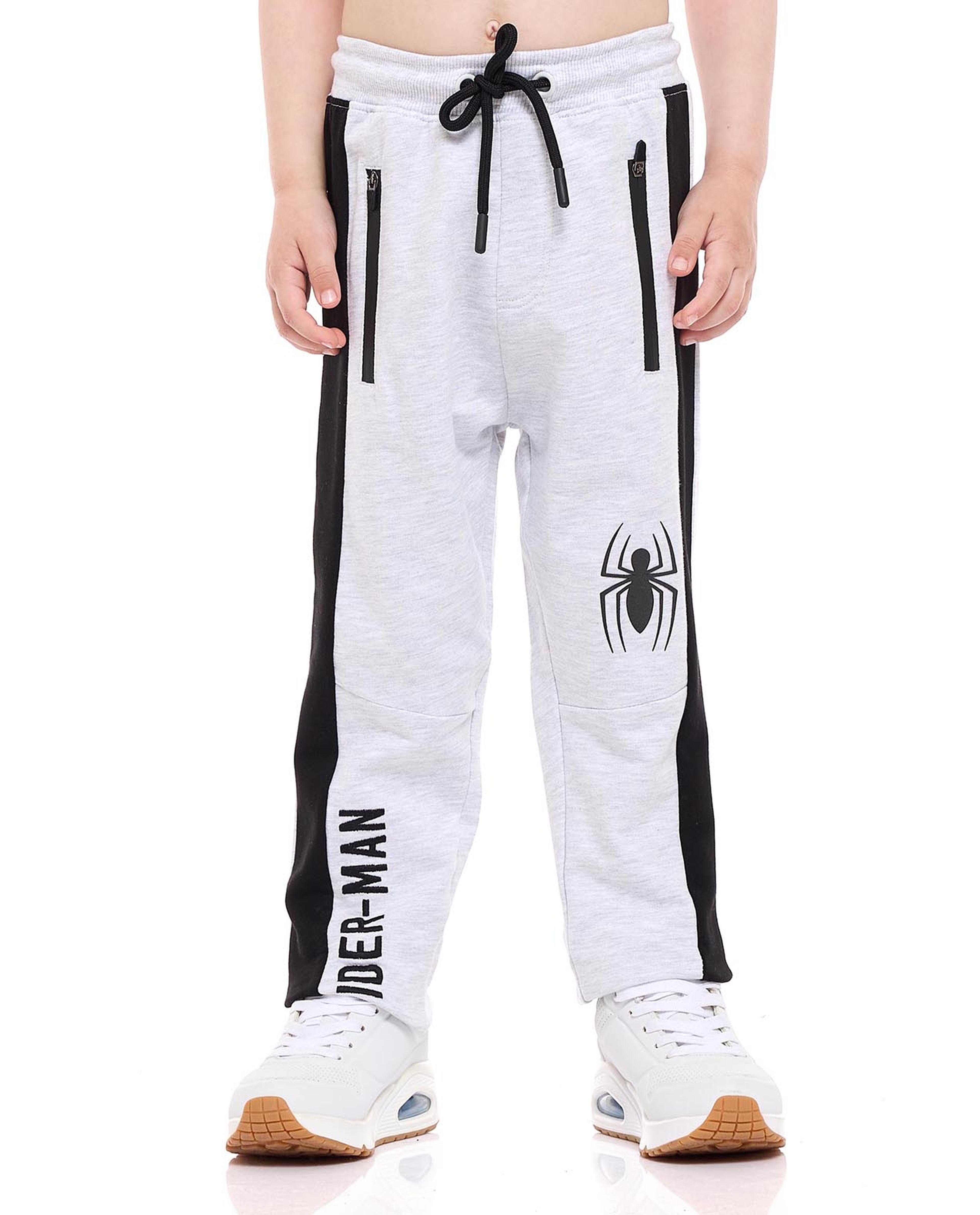 Spider-Man Print Pants with Drawstring Waist