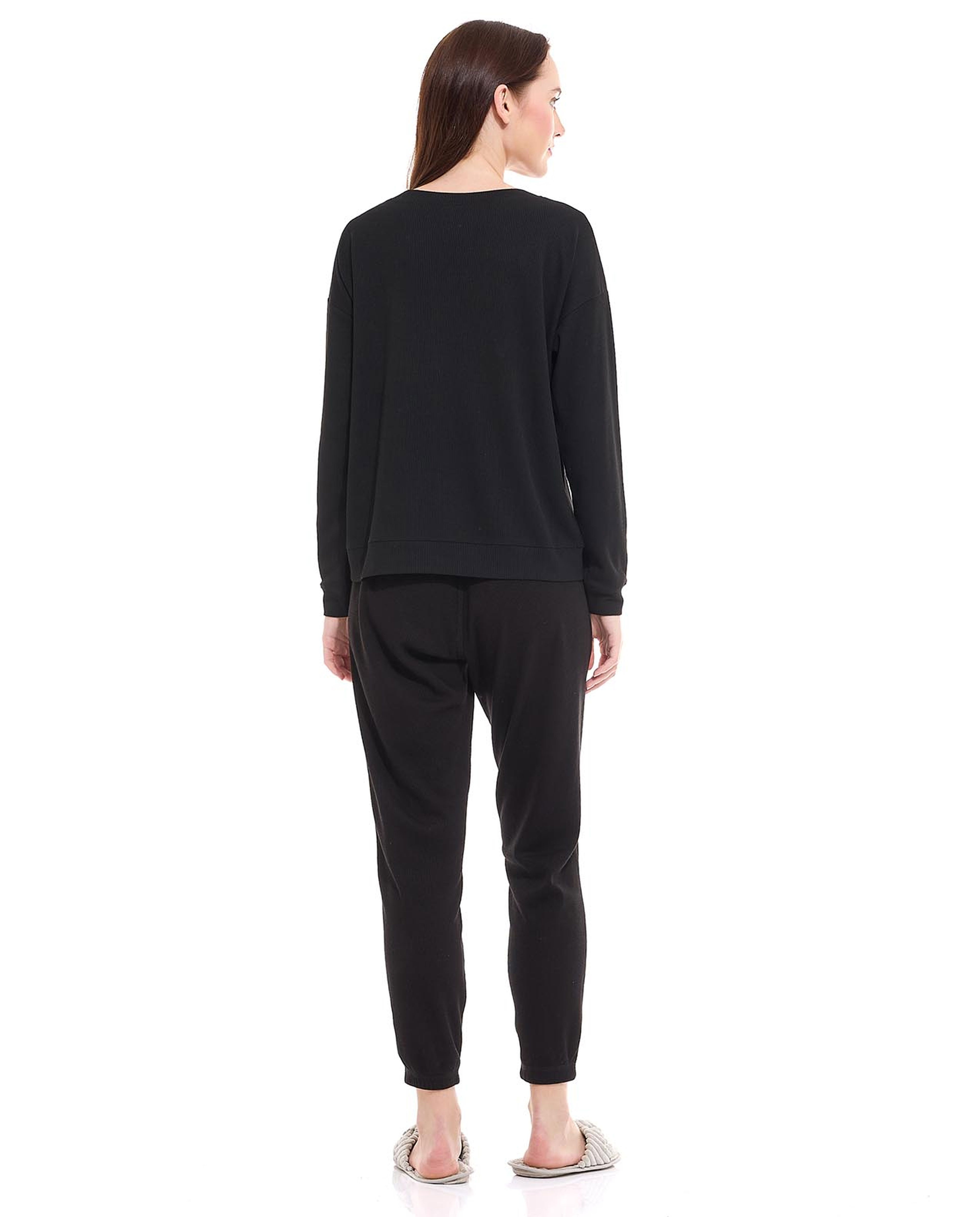 Solid Long Sleeves Pyjama Set