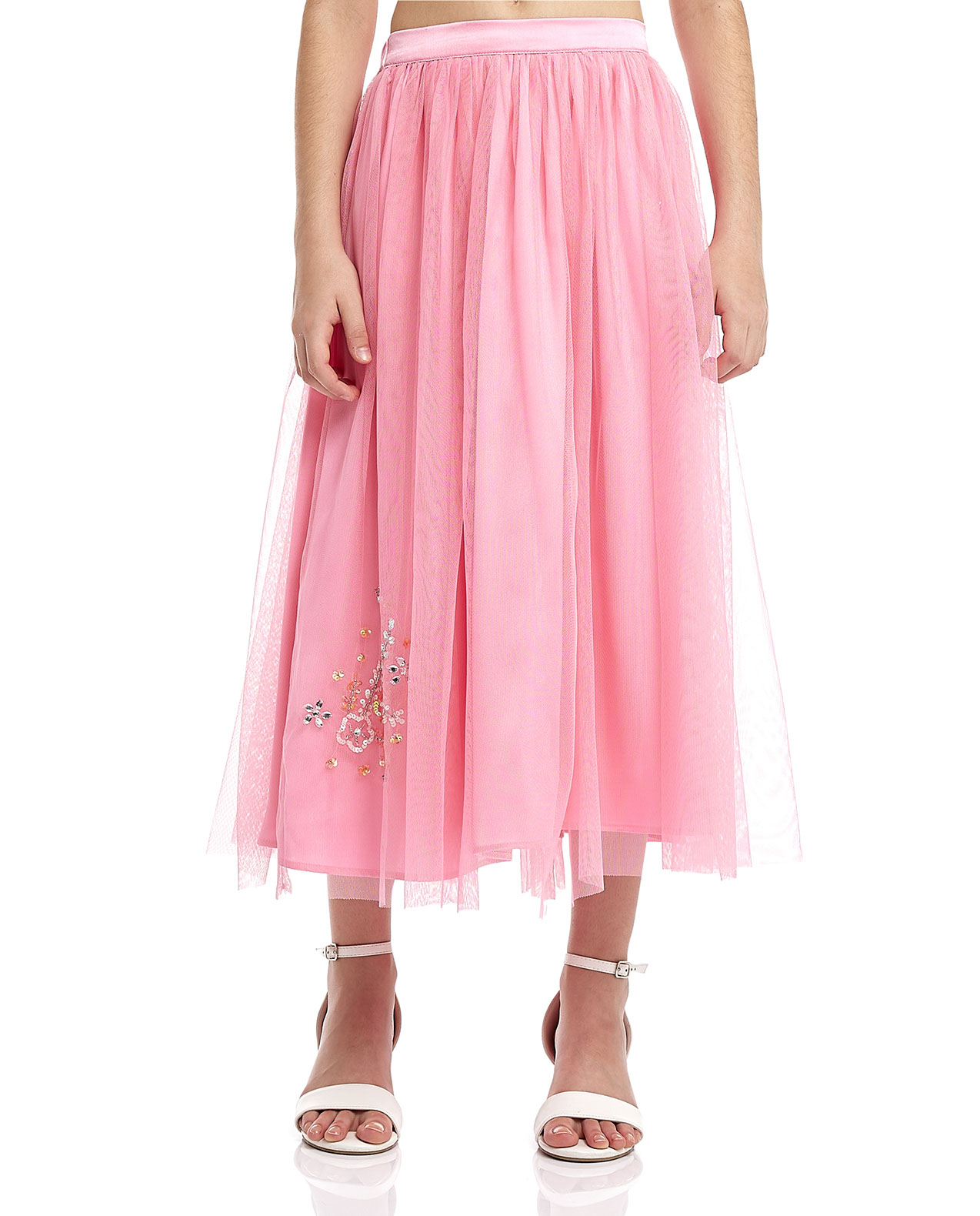 Embroidered Top and Tulle Skirt Set