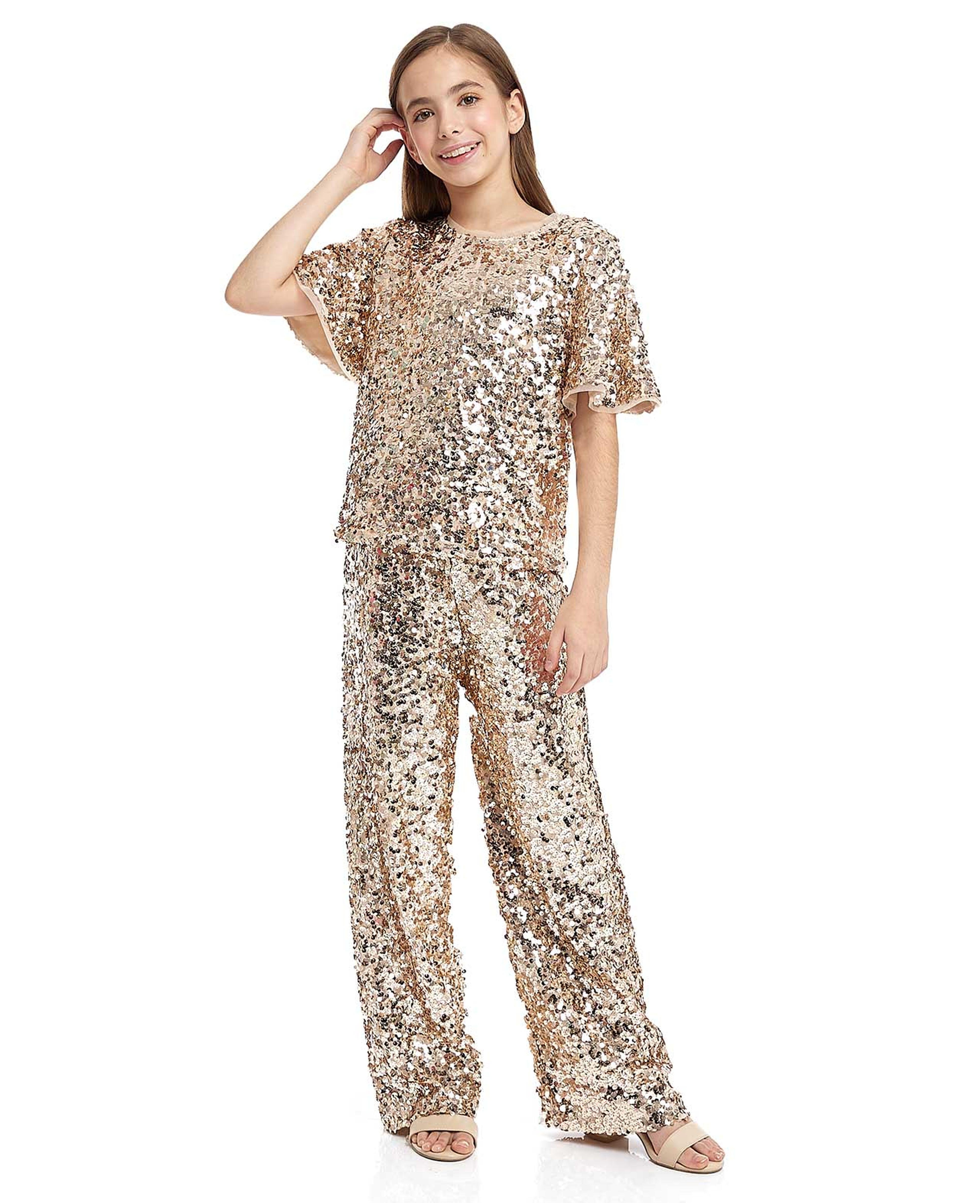 Sequined Top and Trouser Set