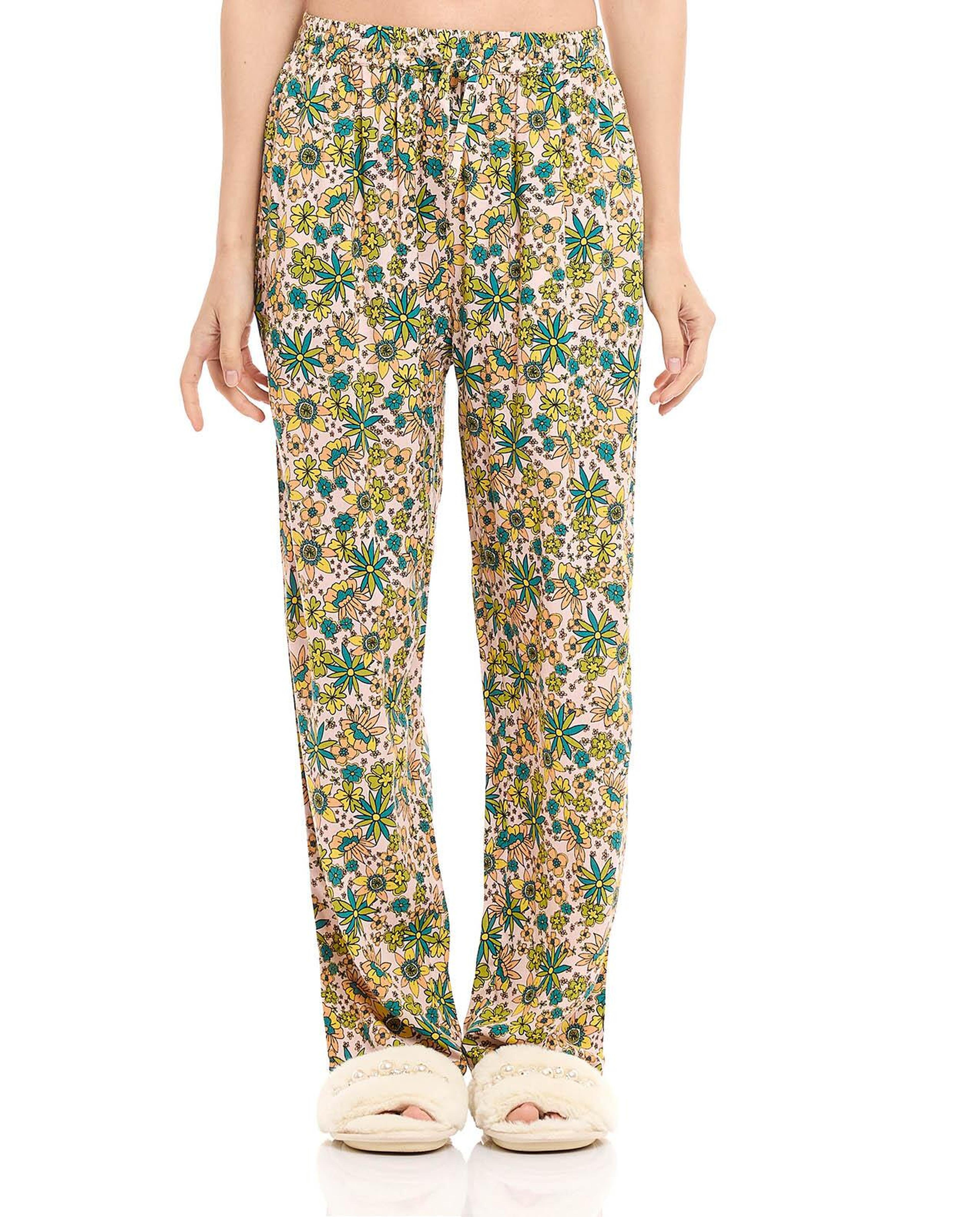 Floral Print Pyjama Bottom with Drawstring Waist