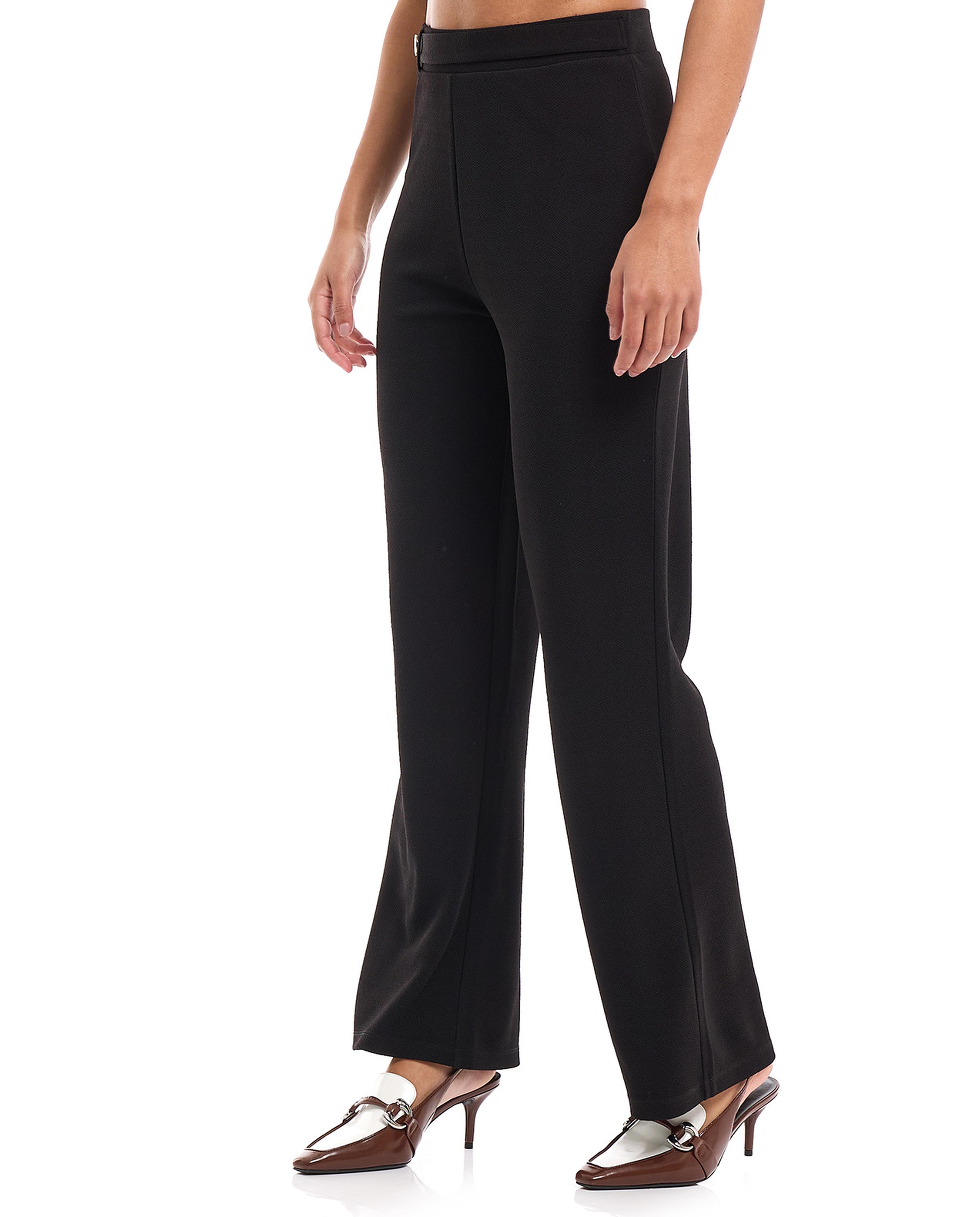 Textured Pants with Elastic Waist