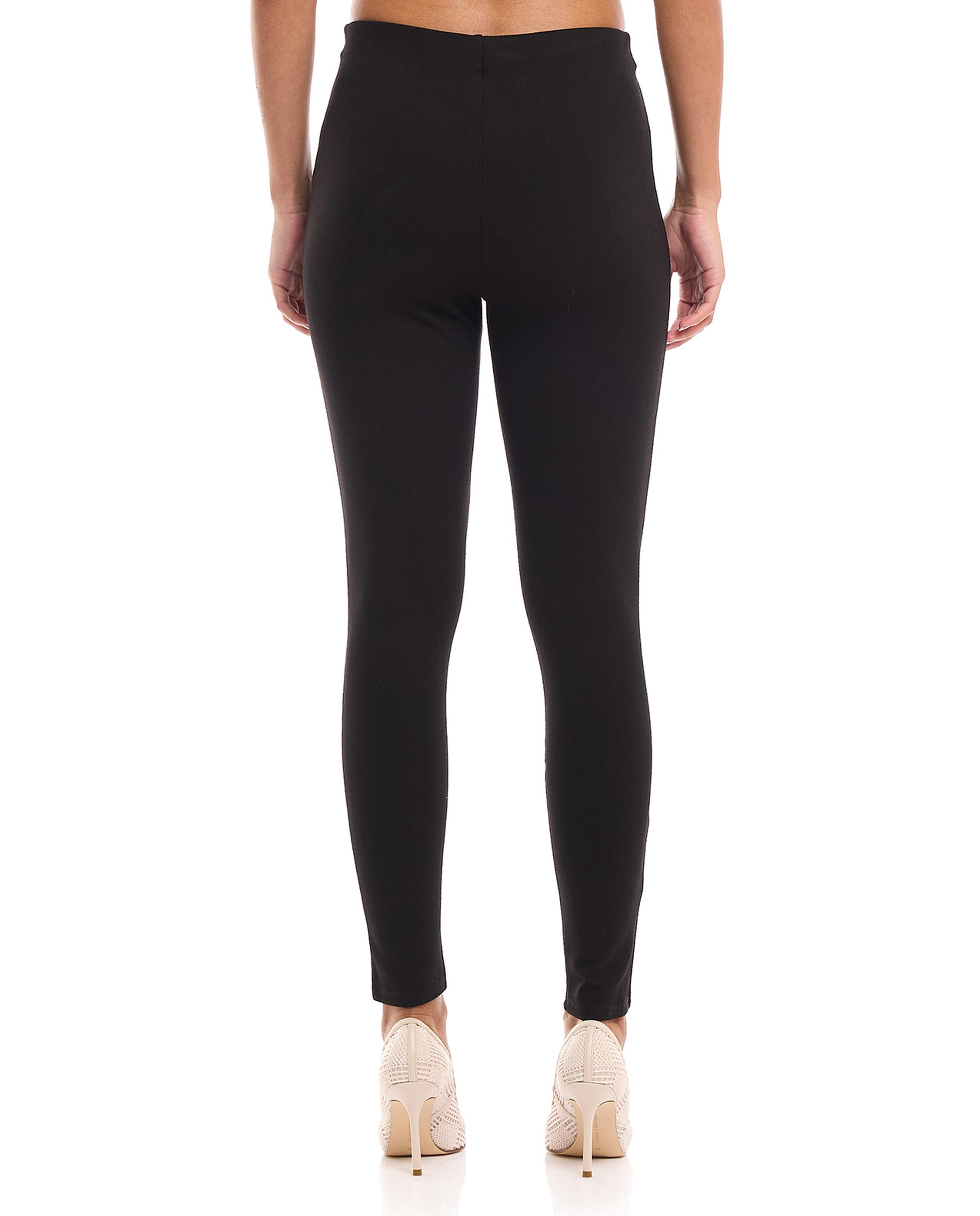 Solid Skinny Fit Pants with Elastic Waist