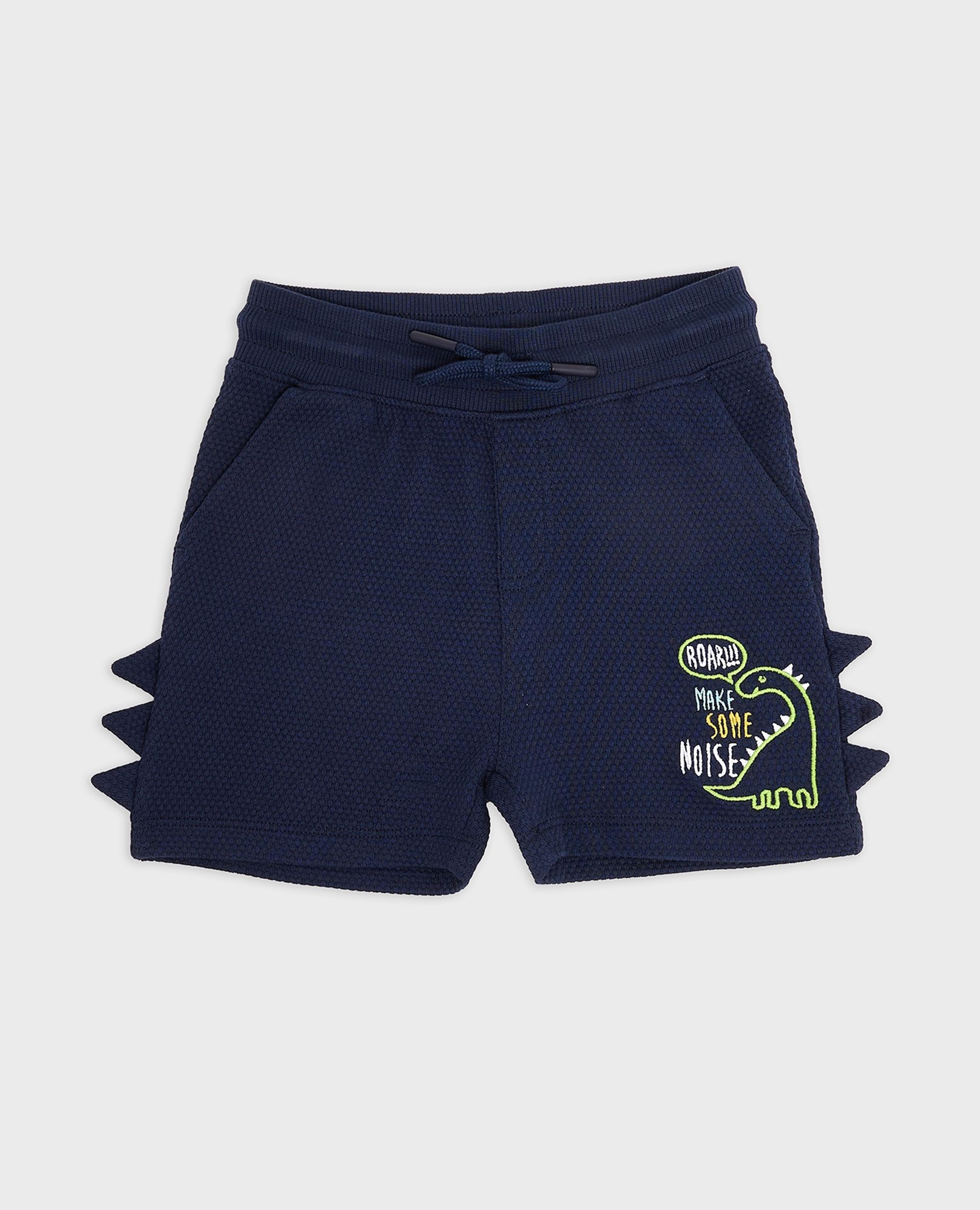 Embroidery Shorts with Drawstring Waist