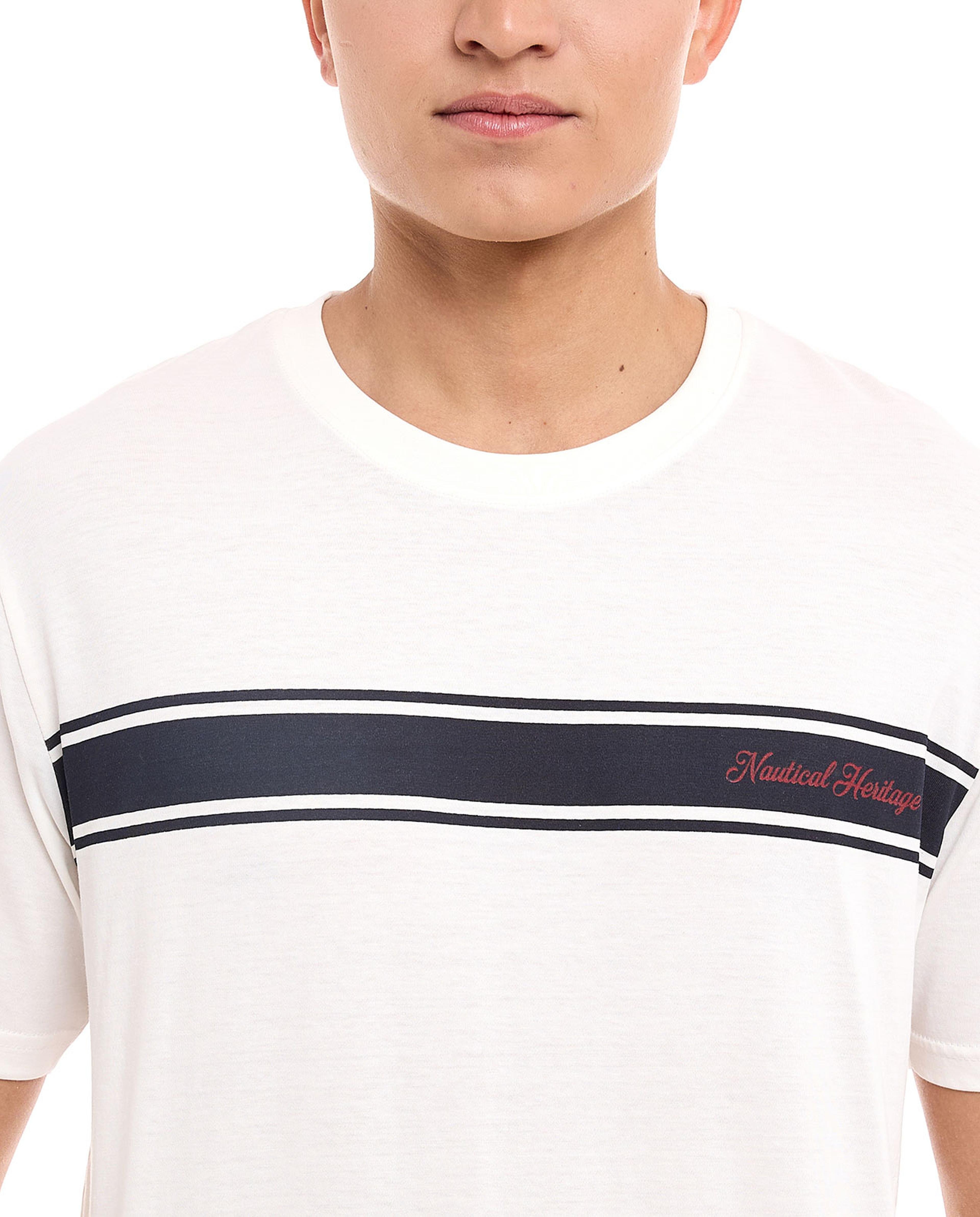 Print Detail T-Shirt with Crew Neck and Short Sleeves