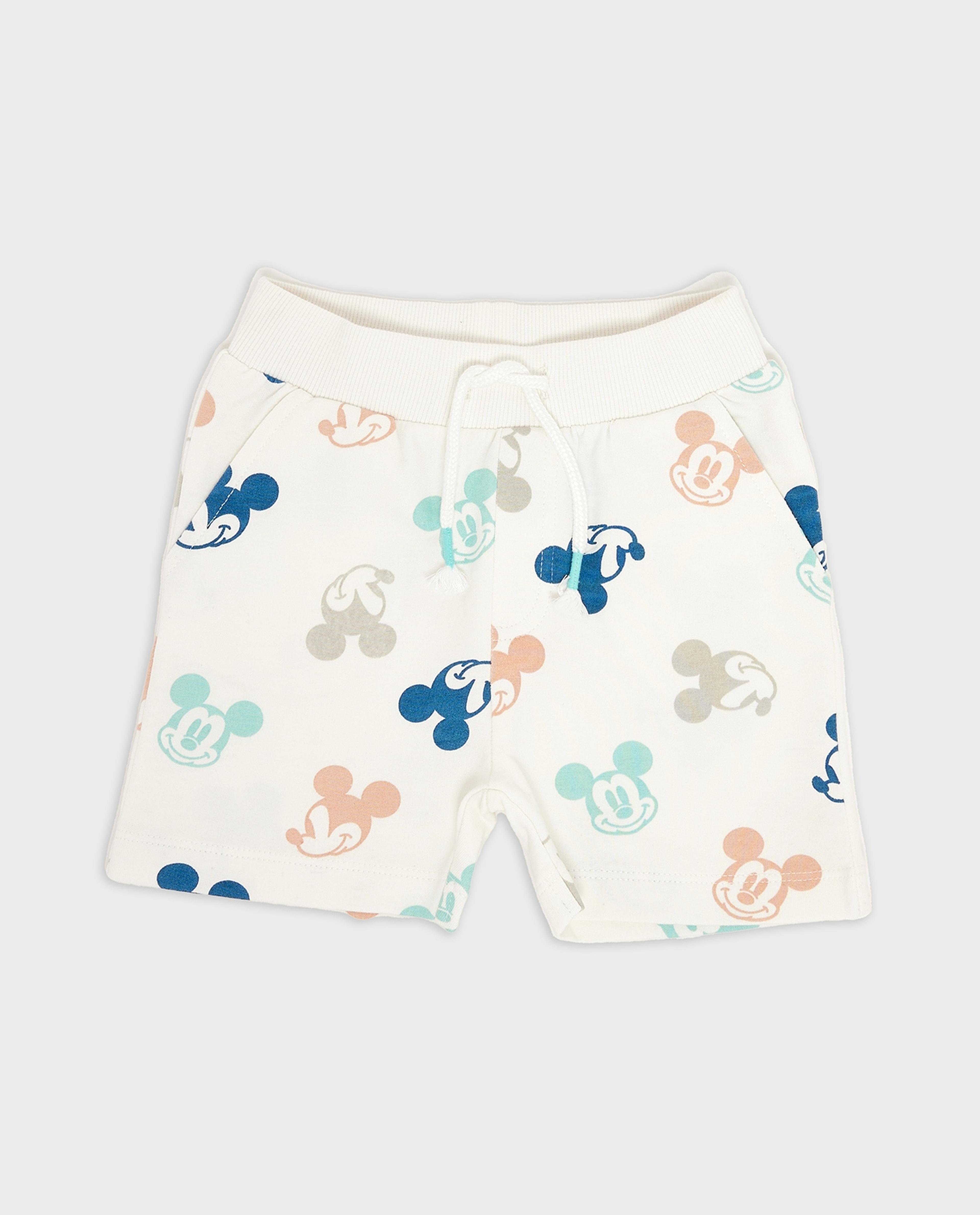 Mickey Mouse Print Top and Shorts Set