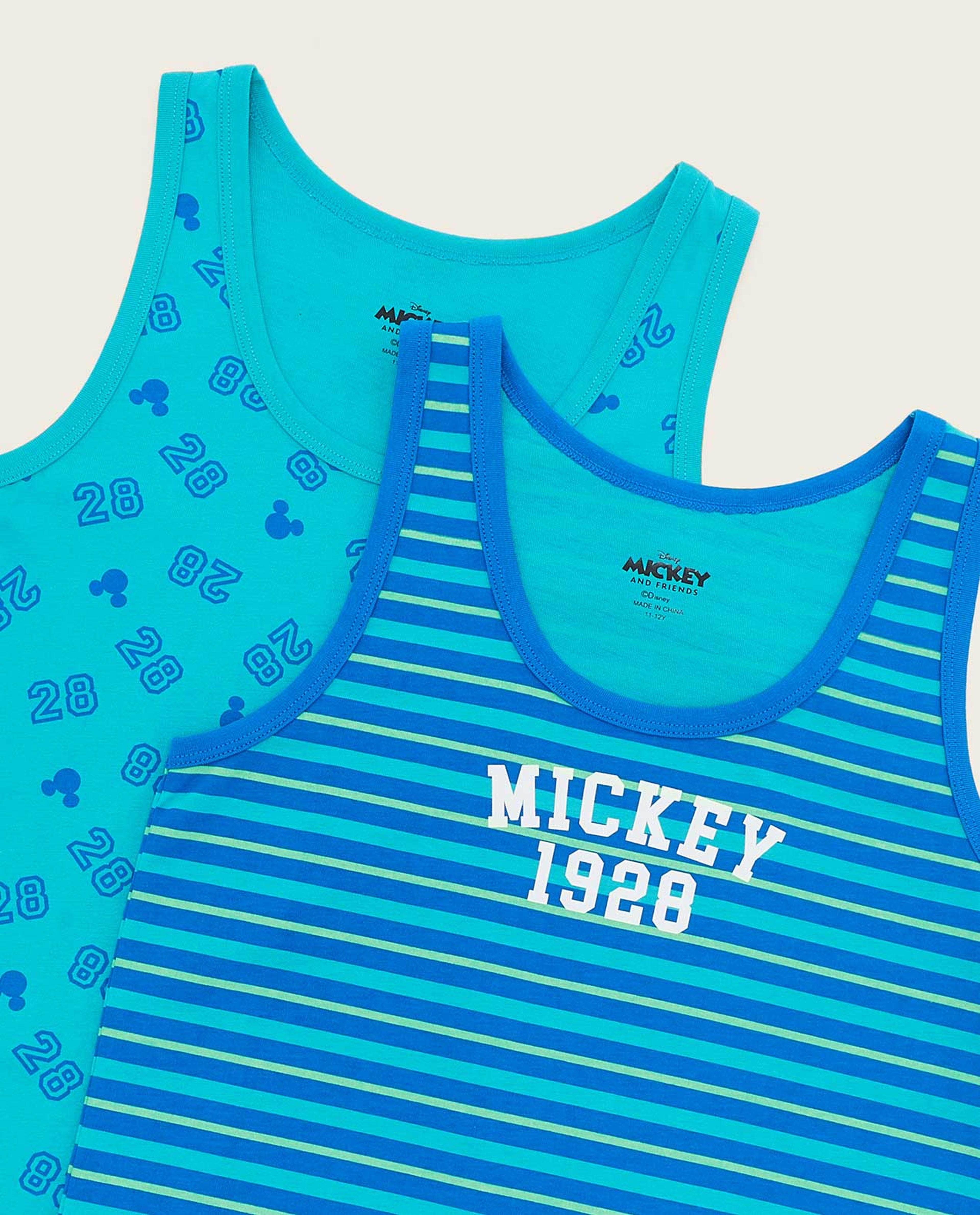 2 Pack Mickey Mouse Print Vests