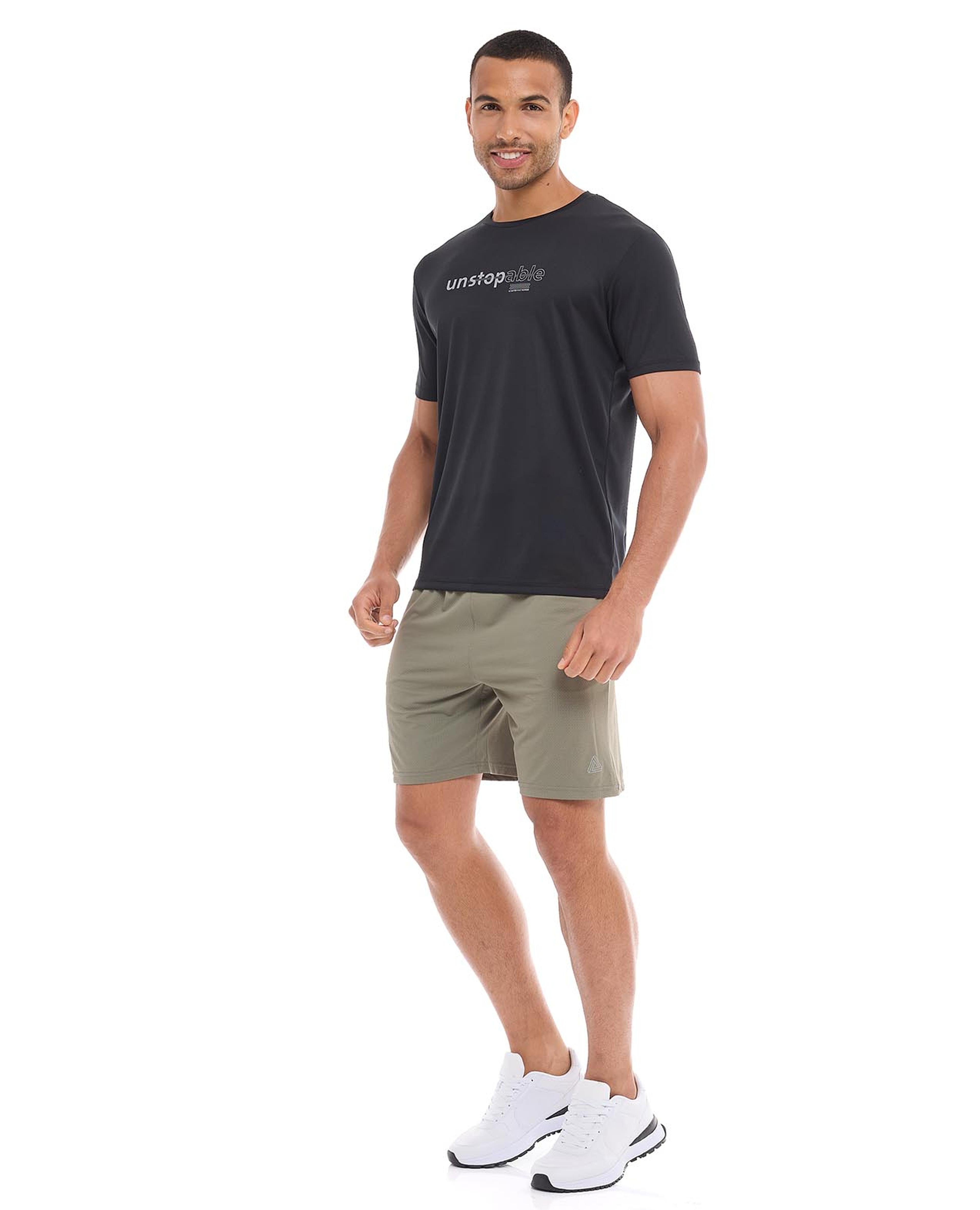 Solid Active Shorts with Elastic Waist
