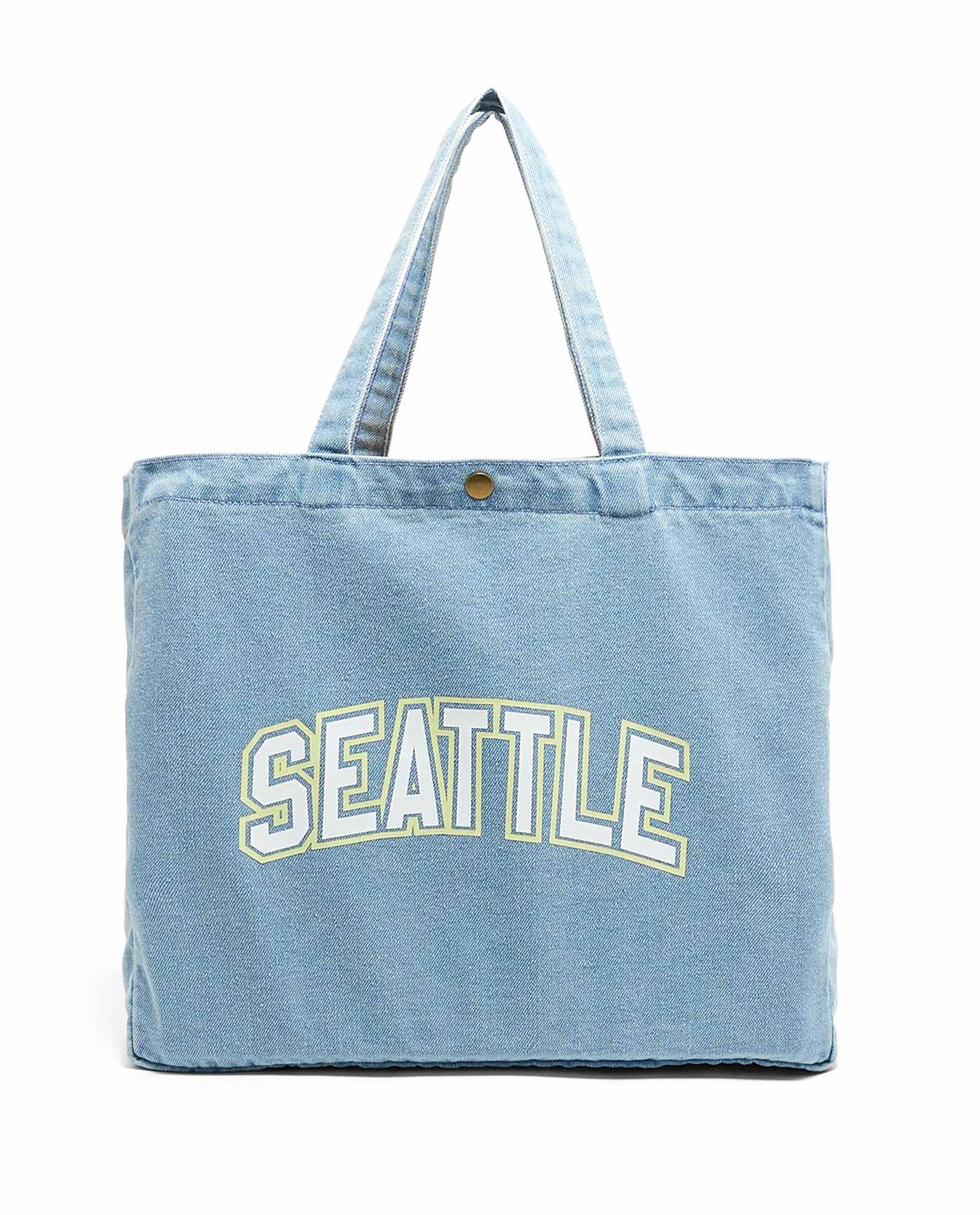 Printed Denim Shoulder Bag