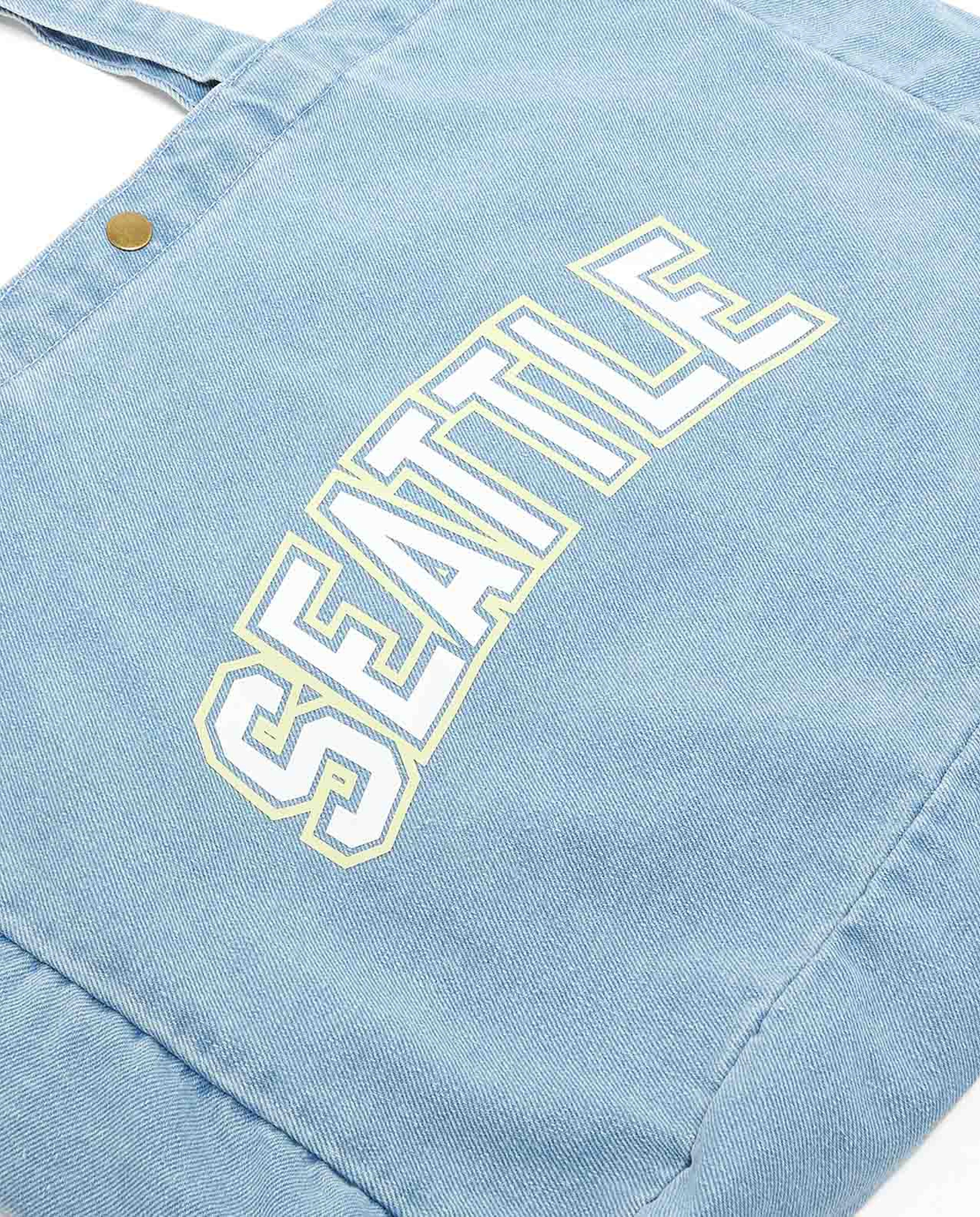Printed Denim Shoulder Bag