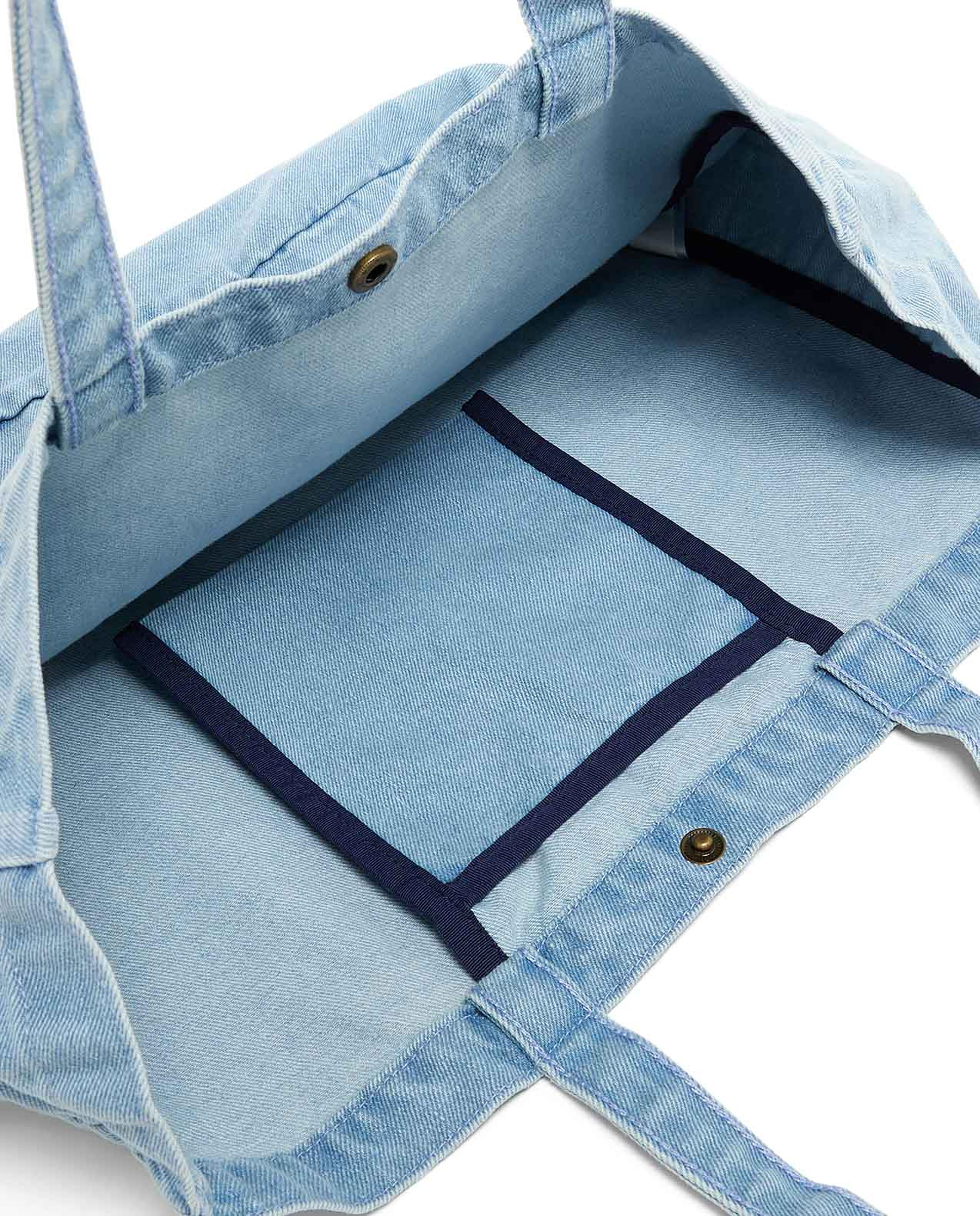 Printed Denim Shoulder Bag