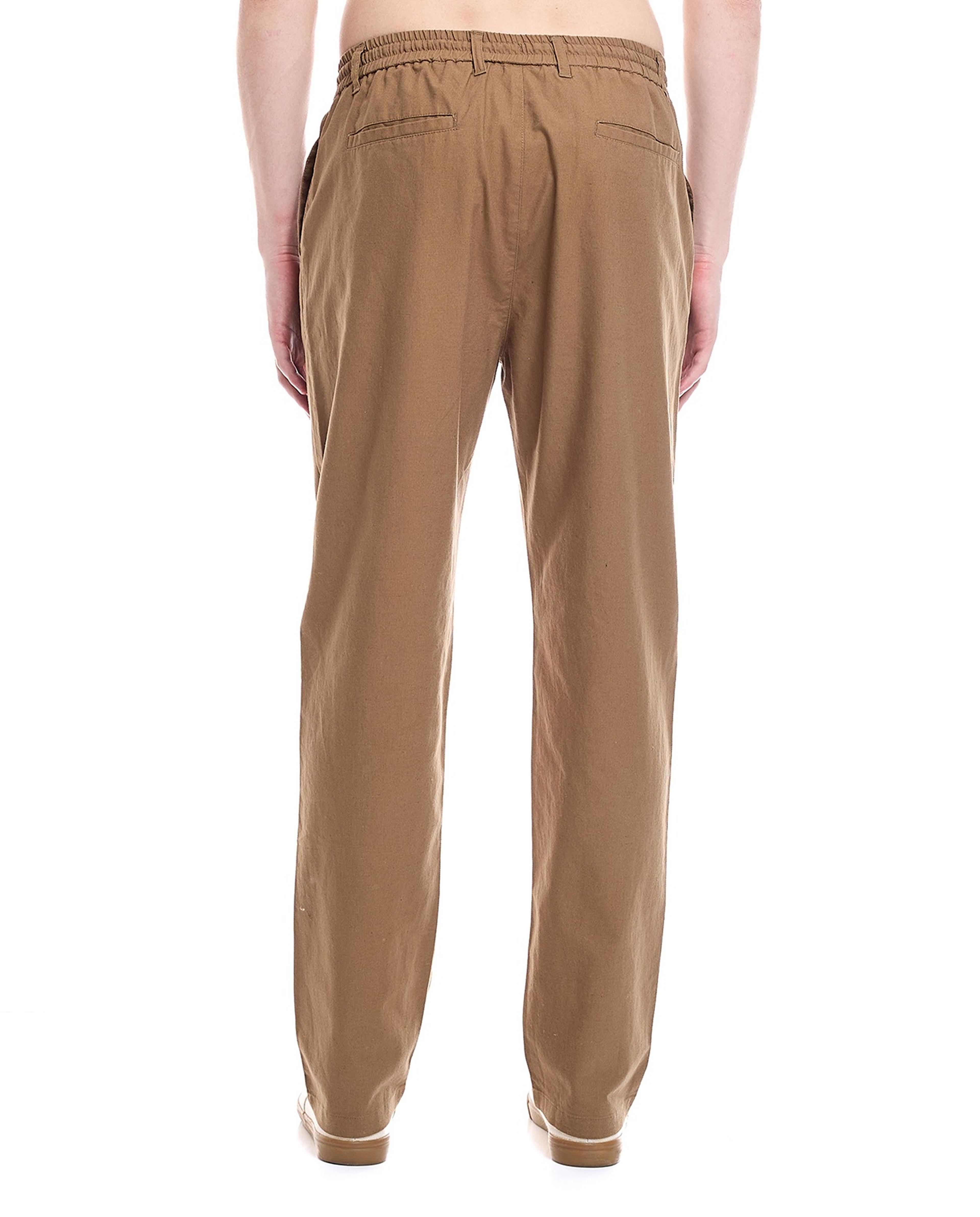 Solid Straight Fit Trousers with Drawstring Waist