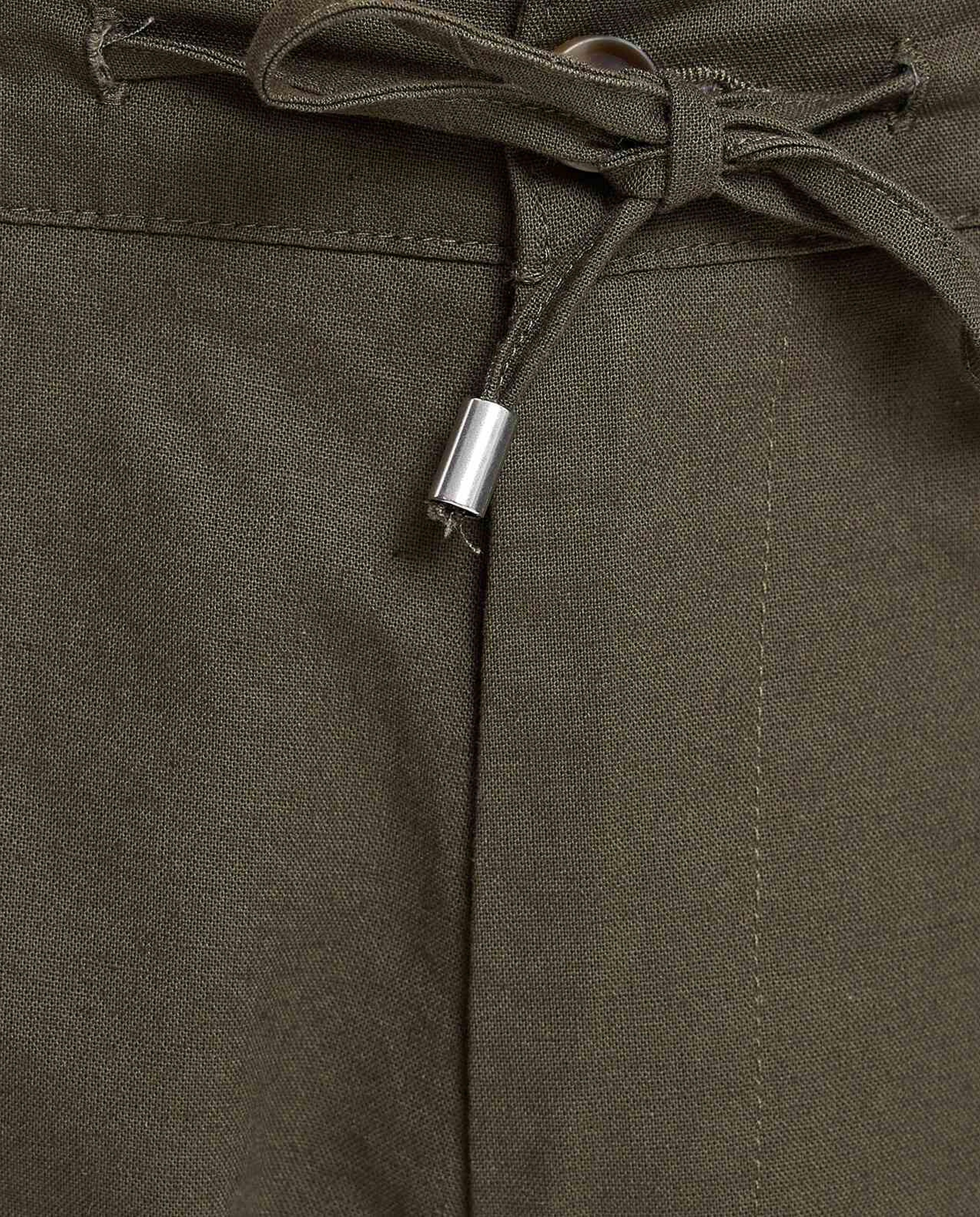Solid Straight Fit Trousers with Drawstring Waist