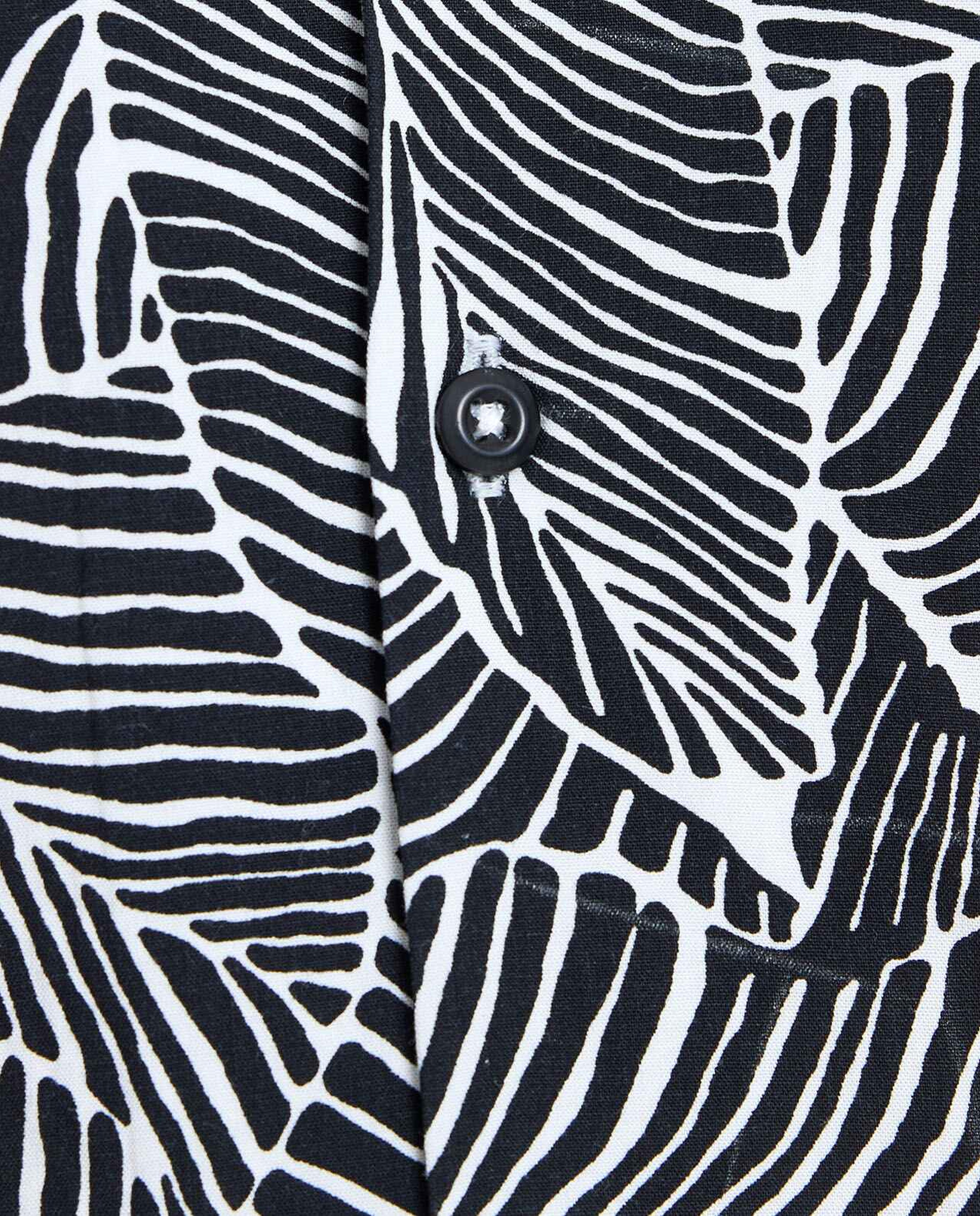 Printed Shirt with Revere Collar and Short Sleeves
