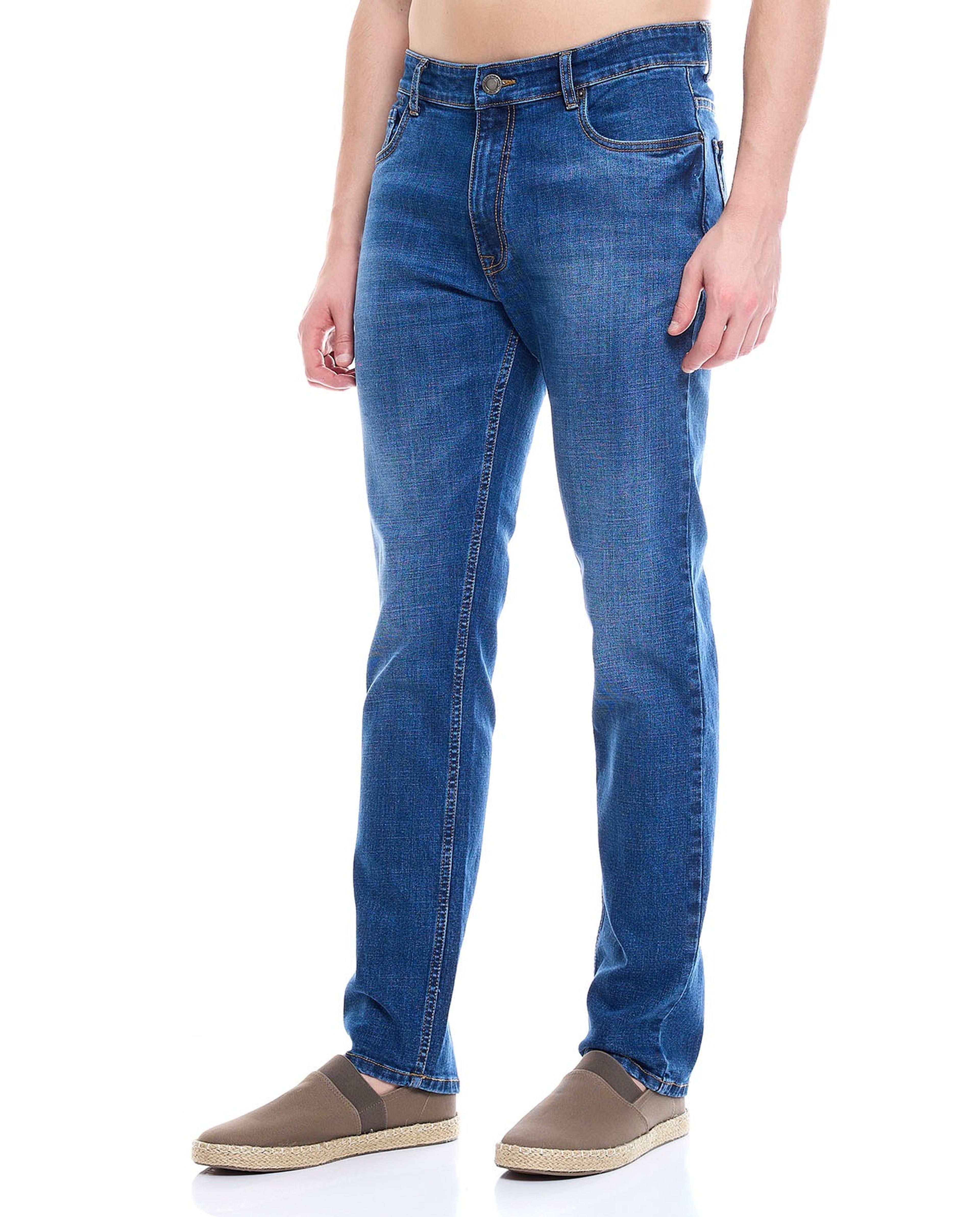 Faded Skinny Fit Jeans with Button Closure