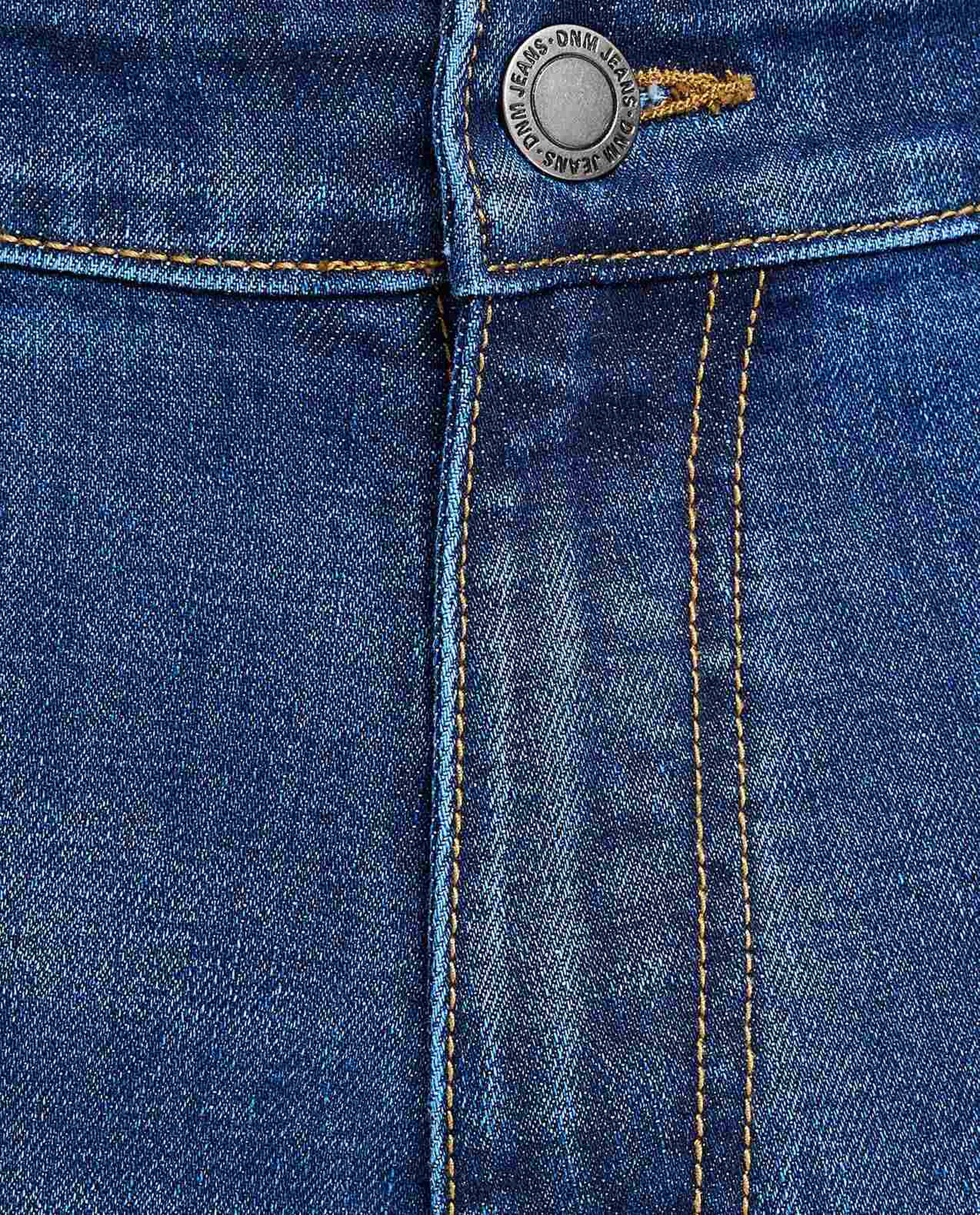 Faded Skinny Fit Jeans with Button Closure