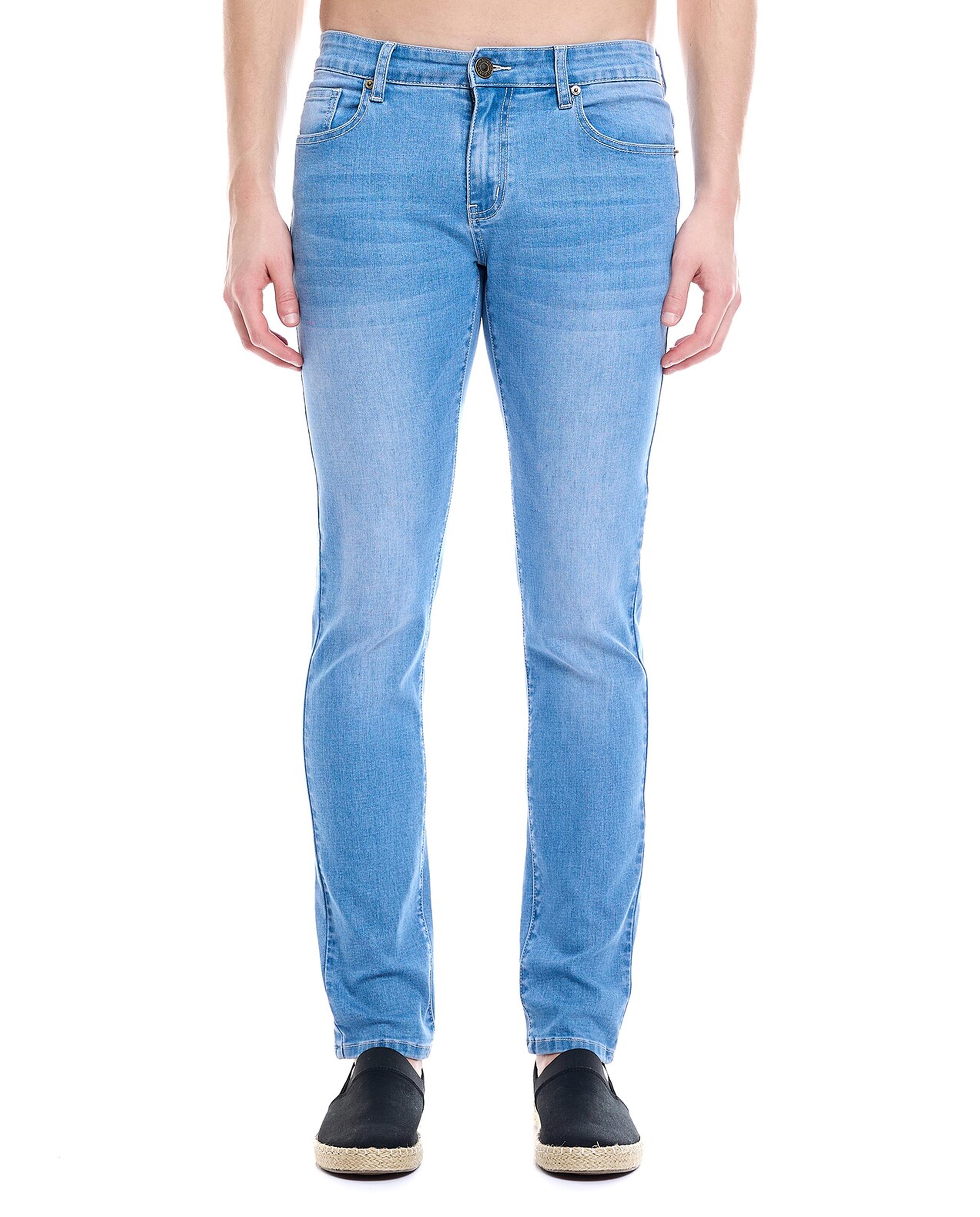 Faded Skinny Fit Jeans with Button Closure
