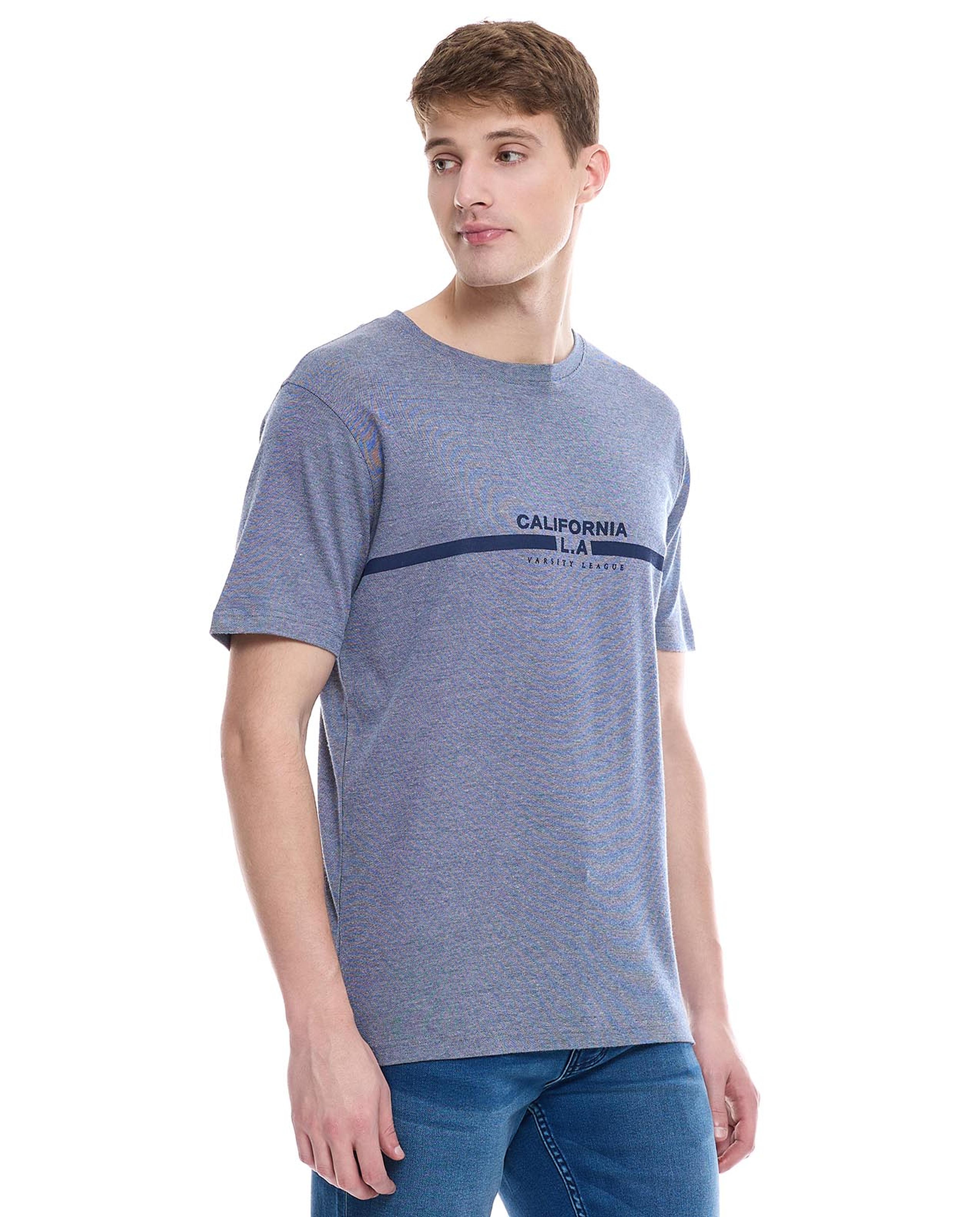 Printed T-Shirt with Crew Neck and Short Sleeves