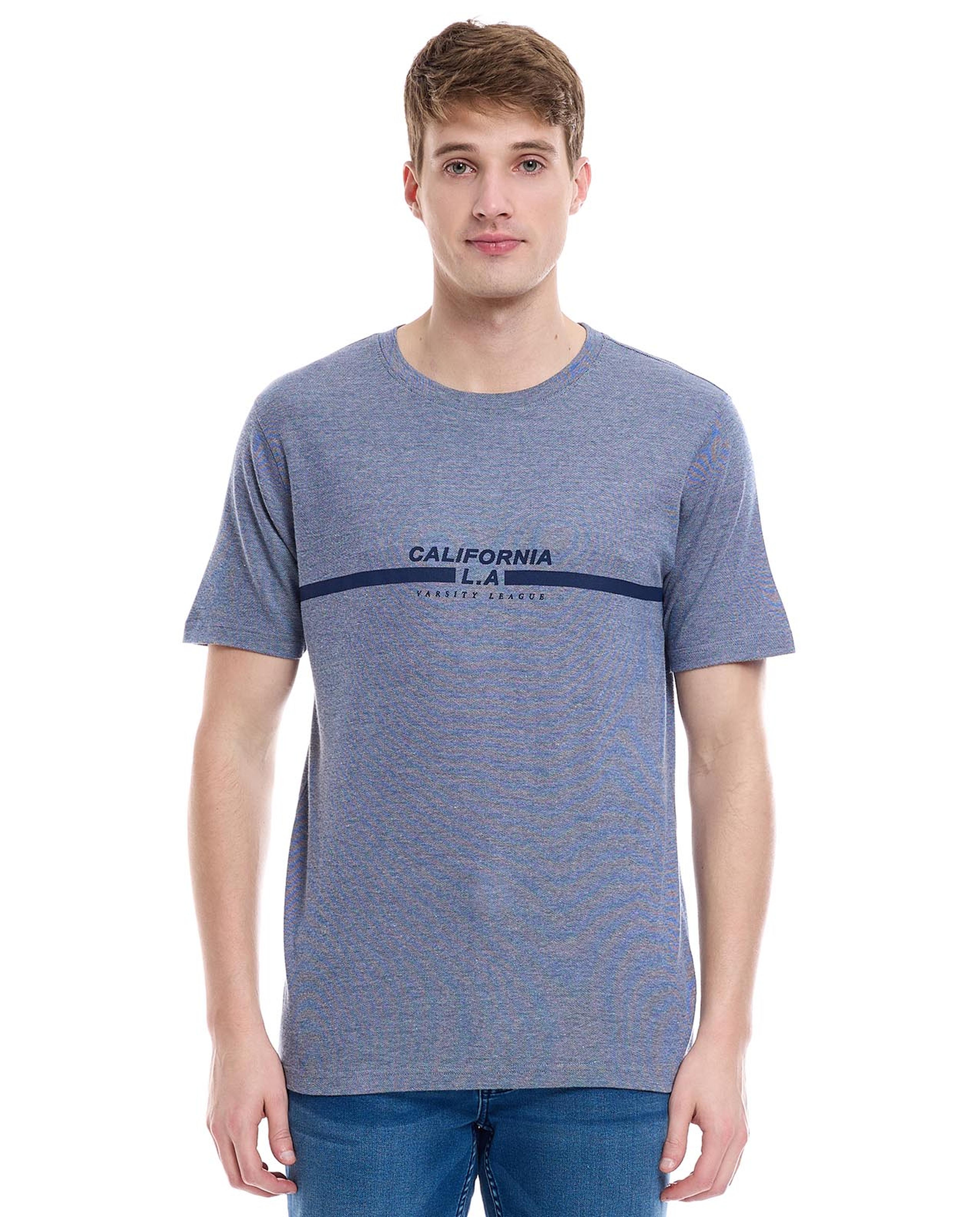 Printed T-Shirt with Crew Neck and Short Sleeves