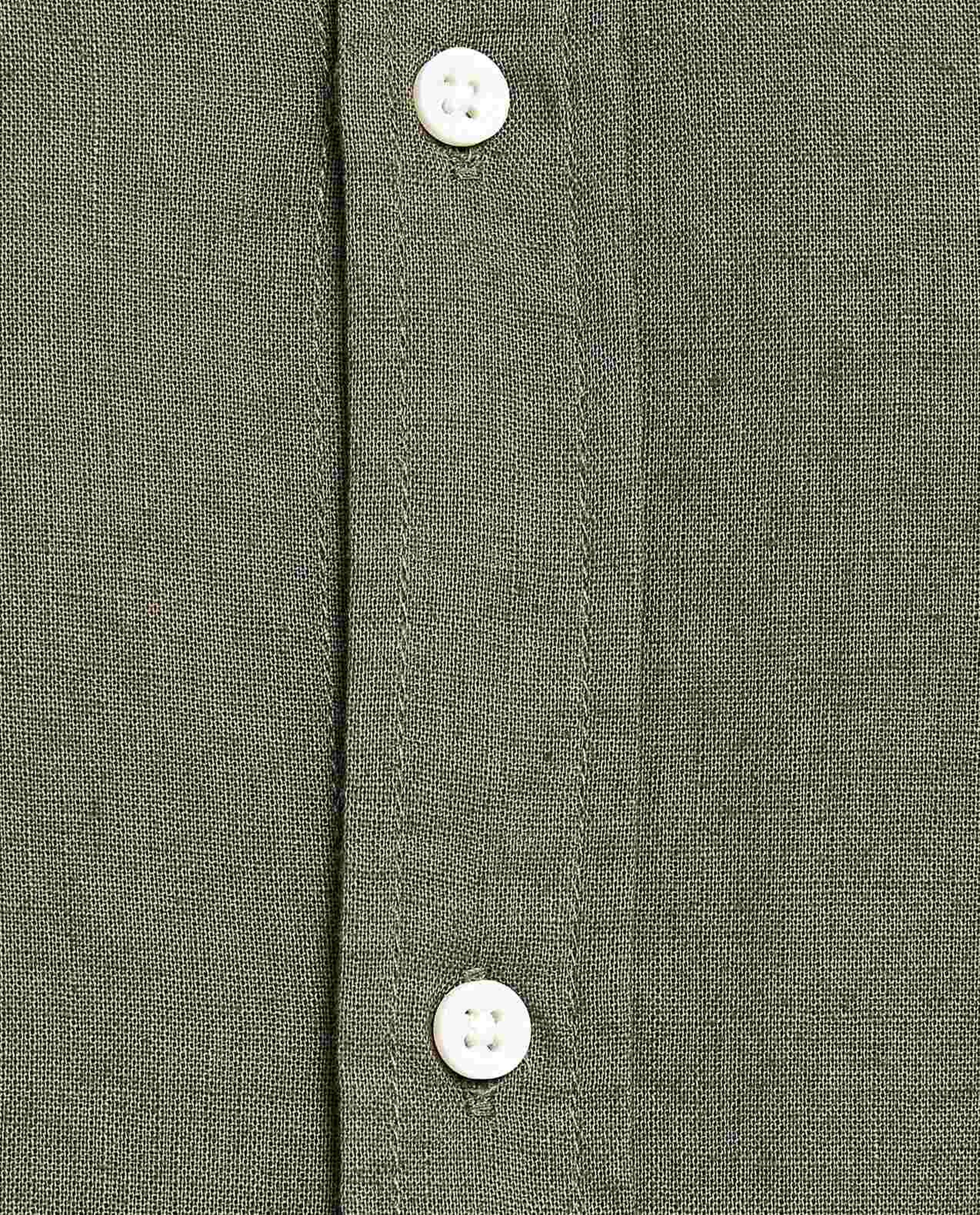 Solid Shirt with Mandarin Collar and Long Sleeves