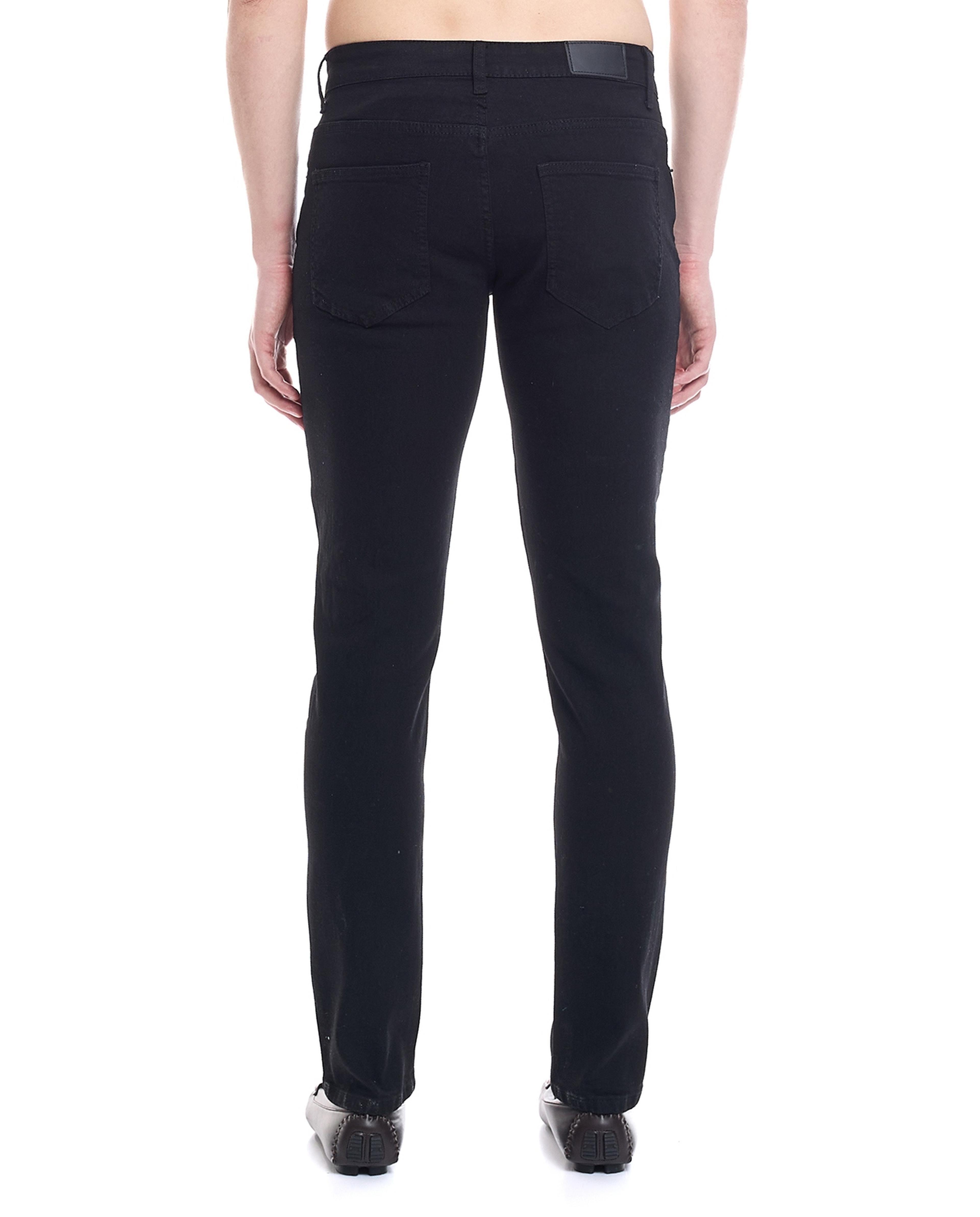 Solid Skinny Fit Jeans with Button Closure
