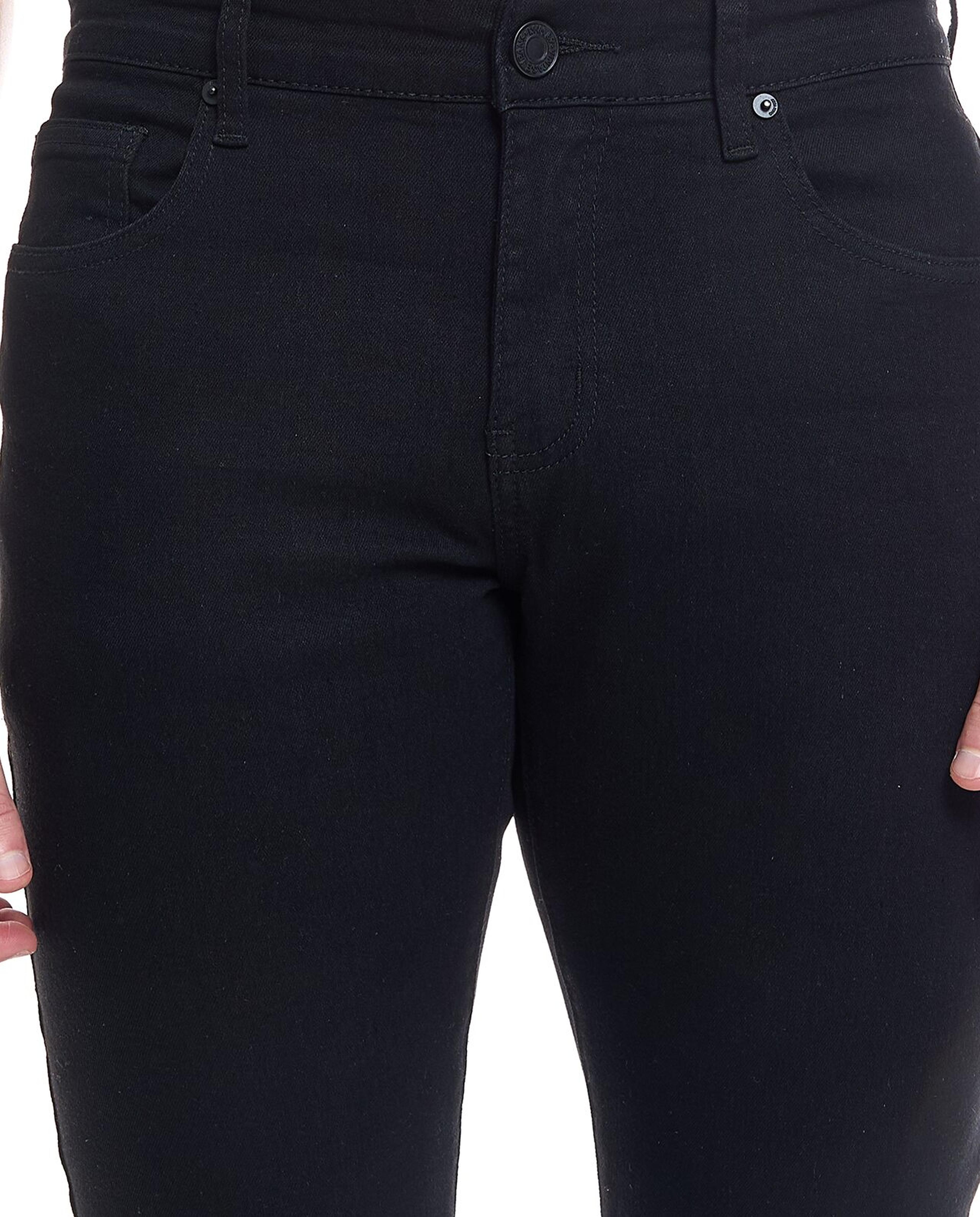Solid Skinny Fit Jeans with Button Closure