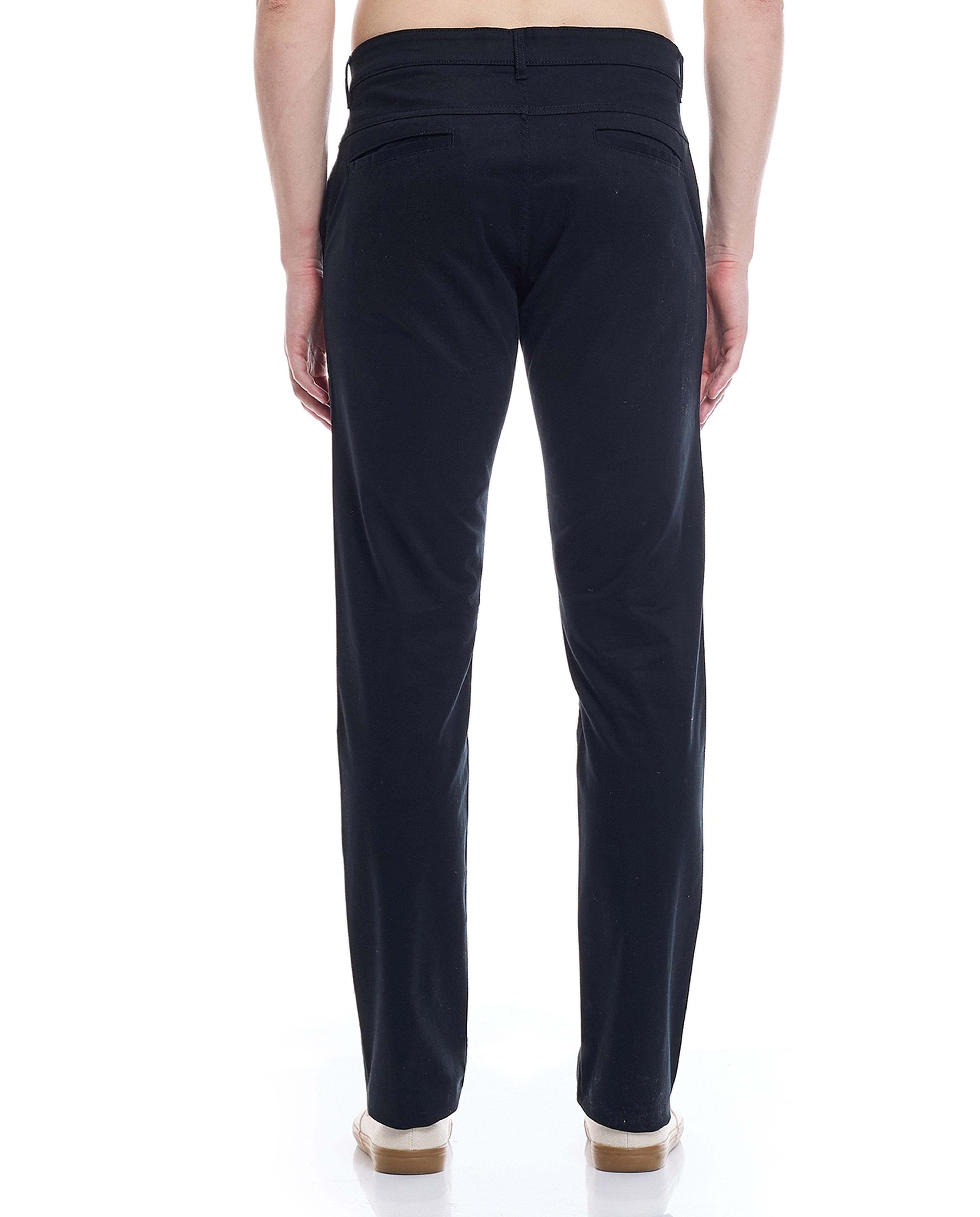 Solid Trousers with Button Closure