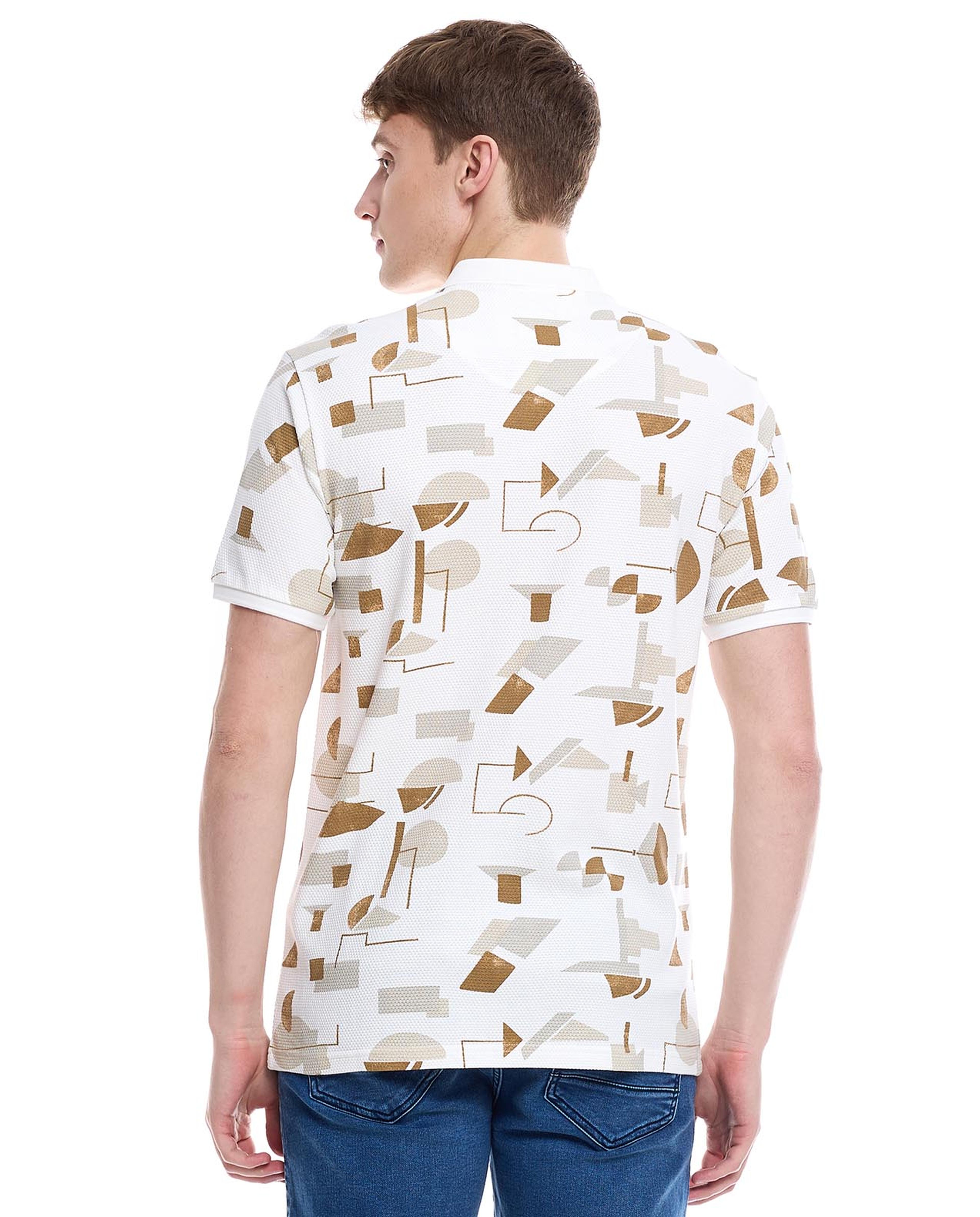 Printed Polo T-Shirt with Short Sleeves