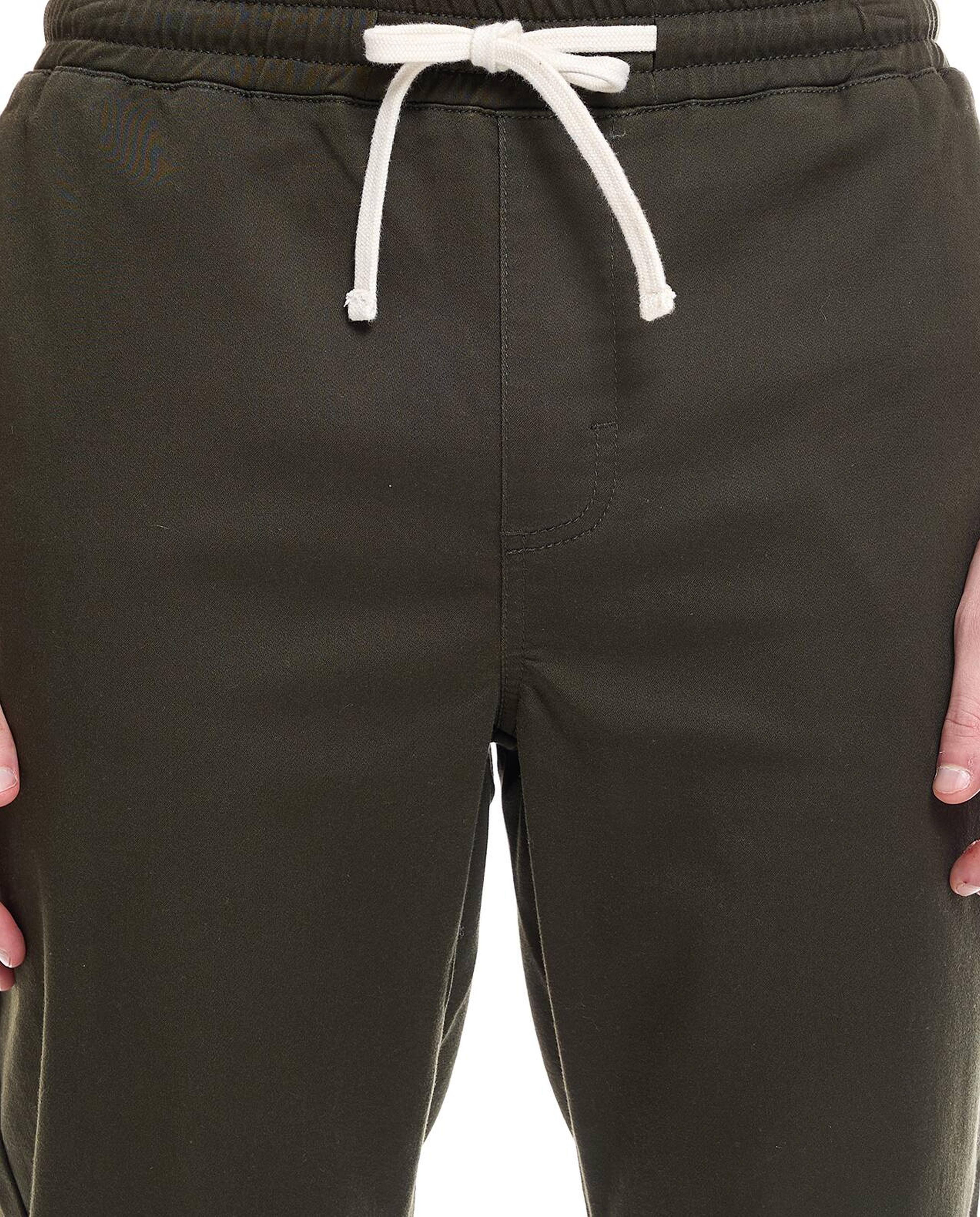 Solid Jogger Pants with Drawstring Waist